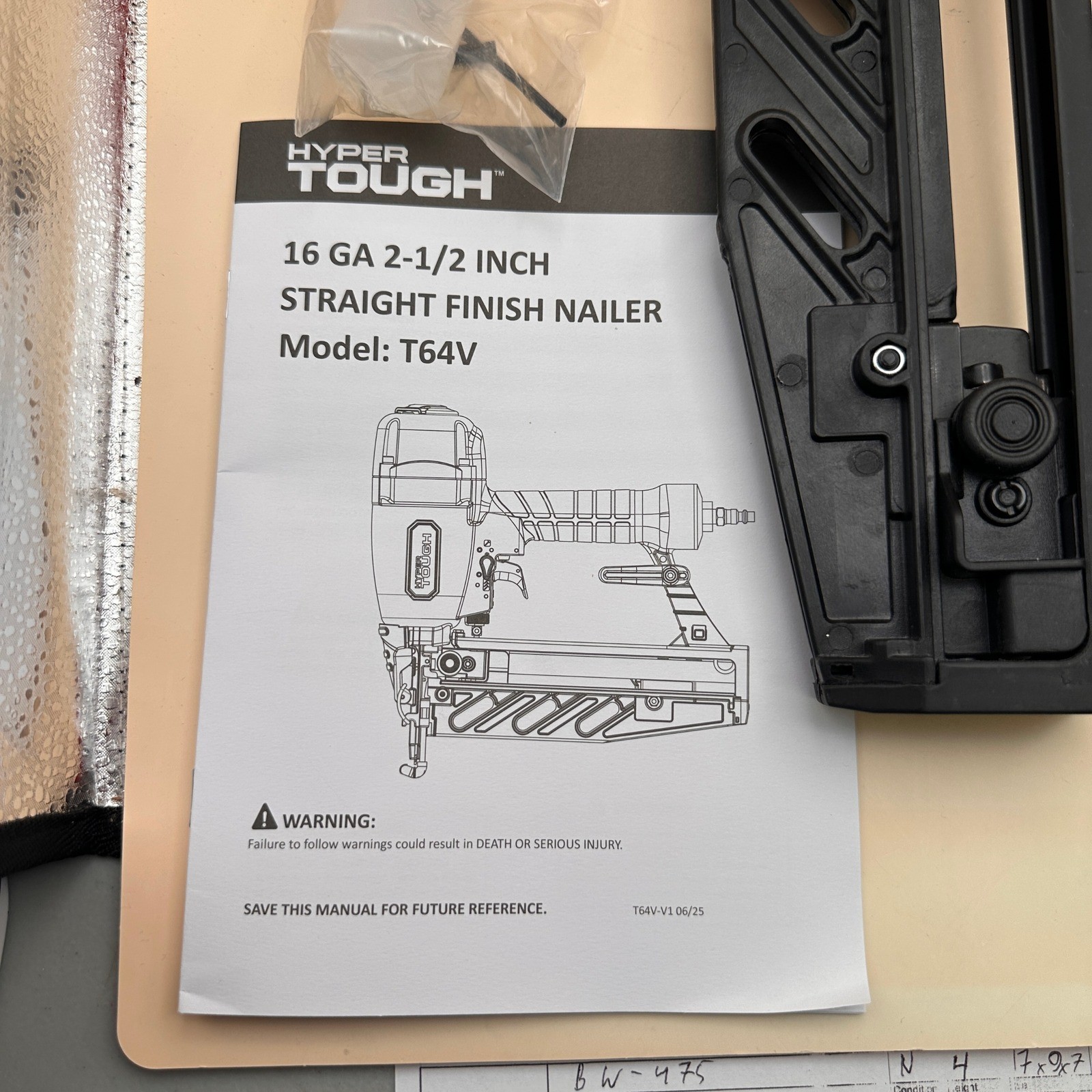 Hyper Tough 16-Gauge 2-1/2-inch Penumatic Straight Finish Nailer