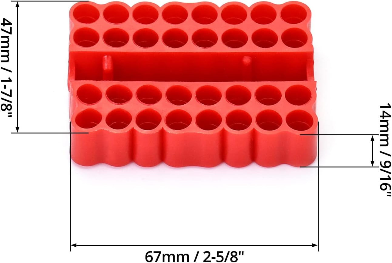 Screw Bit Holder Storage Box 4 Pack 33 Hole Hex Bit Rack for Easy Organization