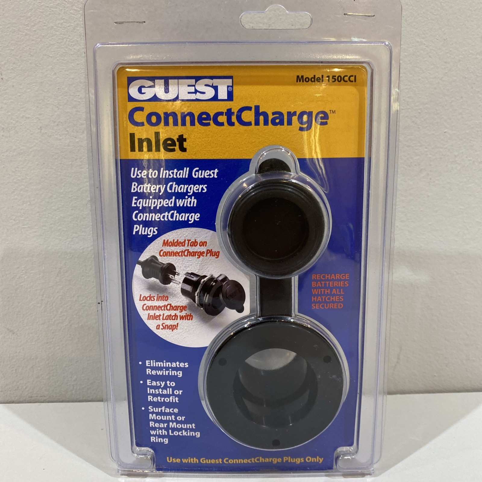 Connect Charge Inlet w/ AC Plug Cap for Guest/Marinco Battery Charger FREE SHIP!