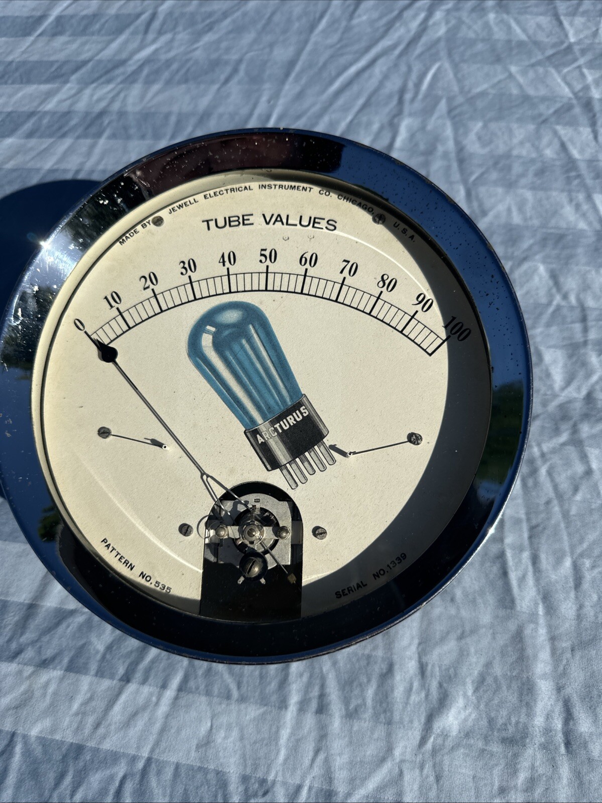 Arcturus Blue Tube Advertising Jewell Electrical Instrument Tester Dial RARE WOW