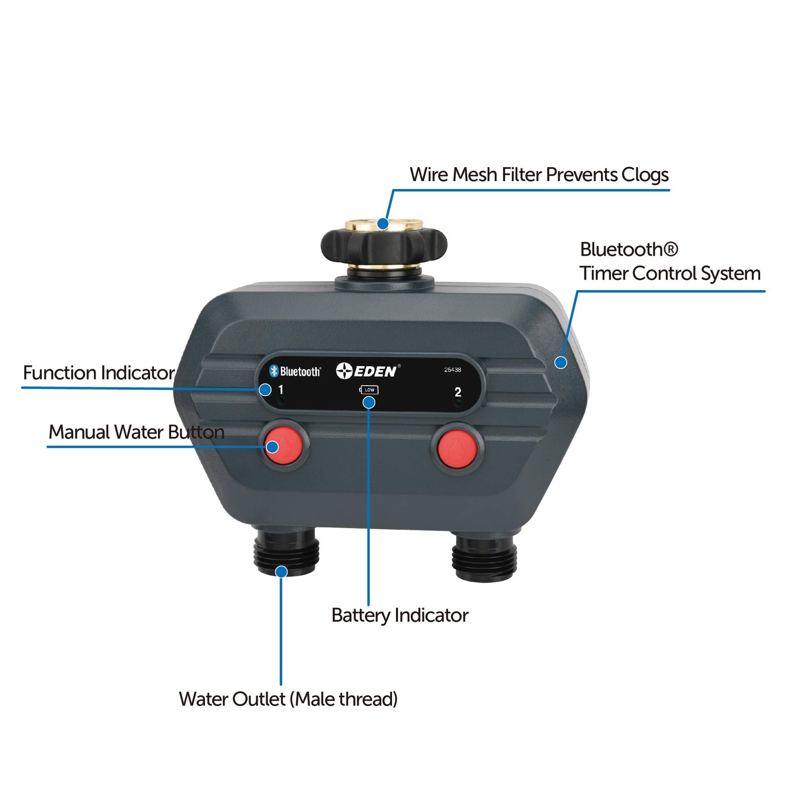 Eden 93442 2-Zone Bluetooth Water Timer For - Via App