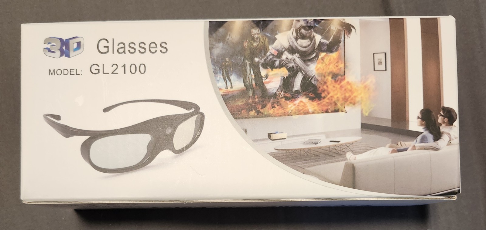 144Hz Rechargeable 3D Active Shutter Glasses for DLP-Link 3D Projectors GL2100