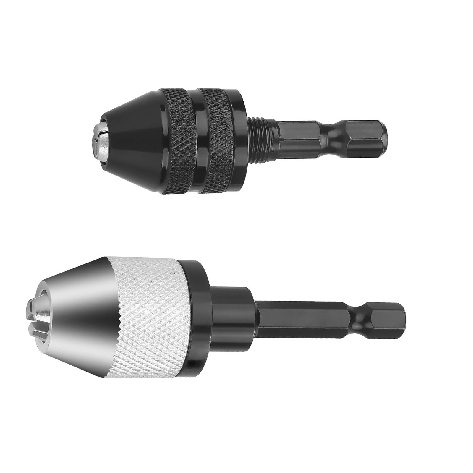 2x Keyless Drill Chuck Converter 1/4" Hex Shank For Screwdriver Drill Adapter