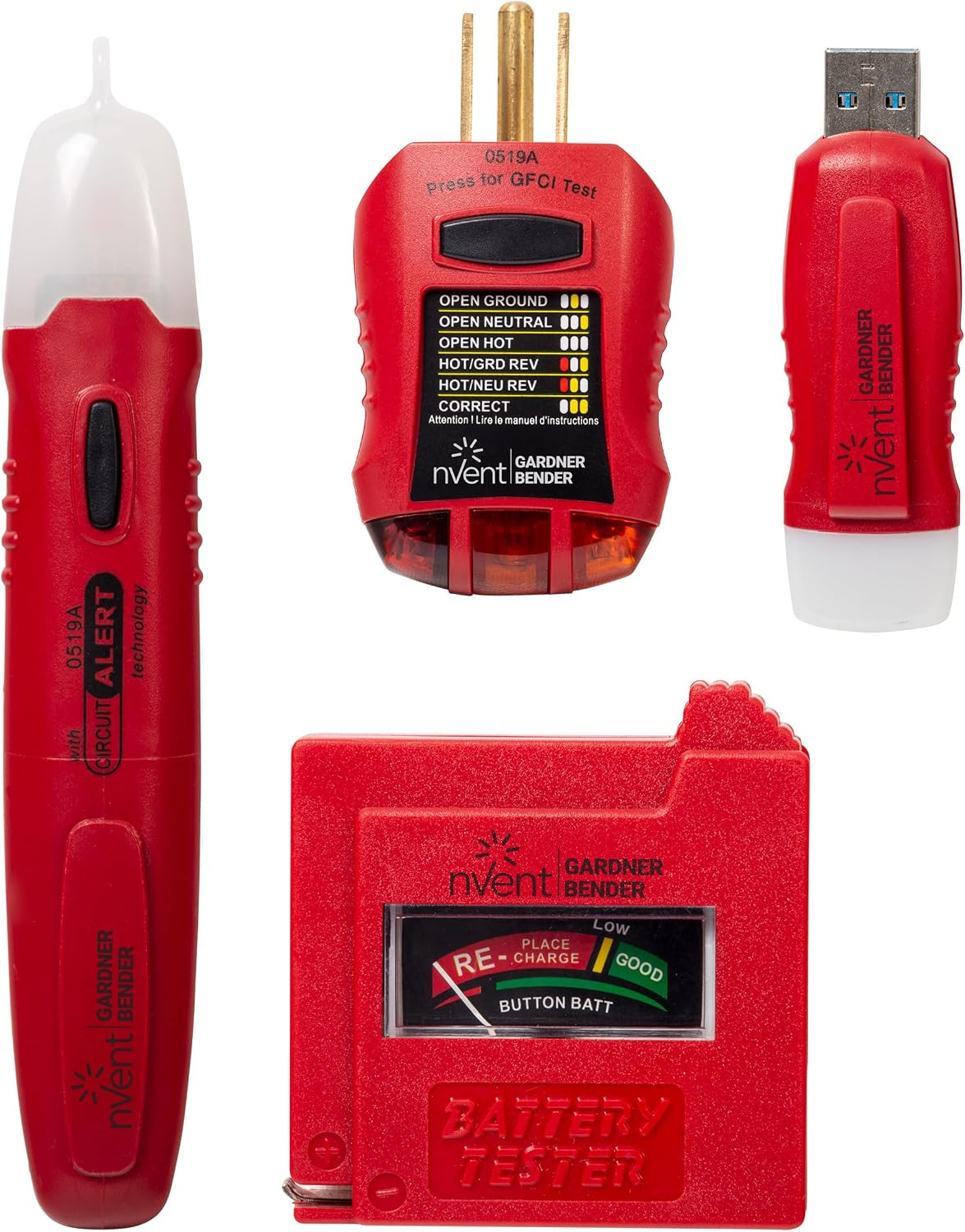 Nvent  GK-5 Household Electrical Tester Kit, (4 Pieces) | Tests Voltage, GFCI Re