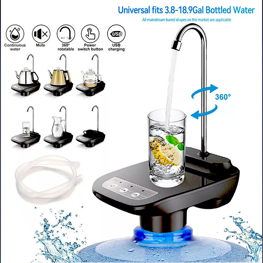 USB 5 Gallon Water Bottle Switch Pump Electric Automatic Universal Dispenser