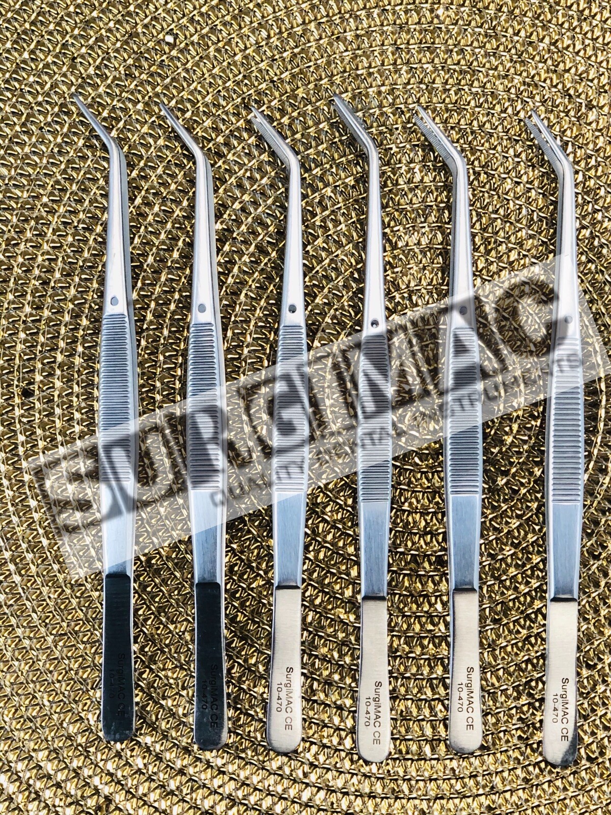 6 Pcs Dental Cotton Tweezer Plier Forceps Stainless Steel Dental Instruments MAC