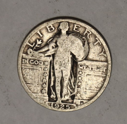 1925 P Standing Liberty Quarter 25C Cents Coin Silver