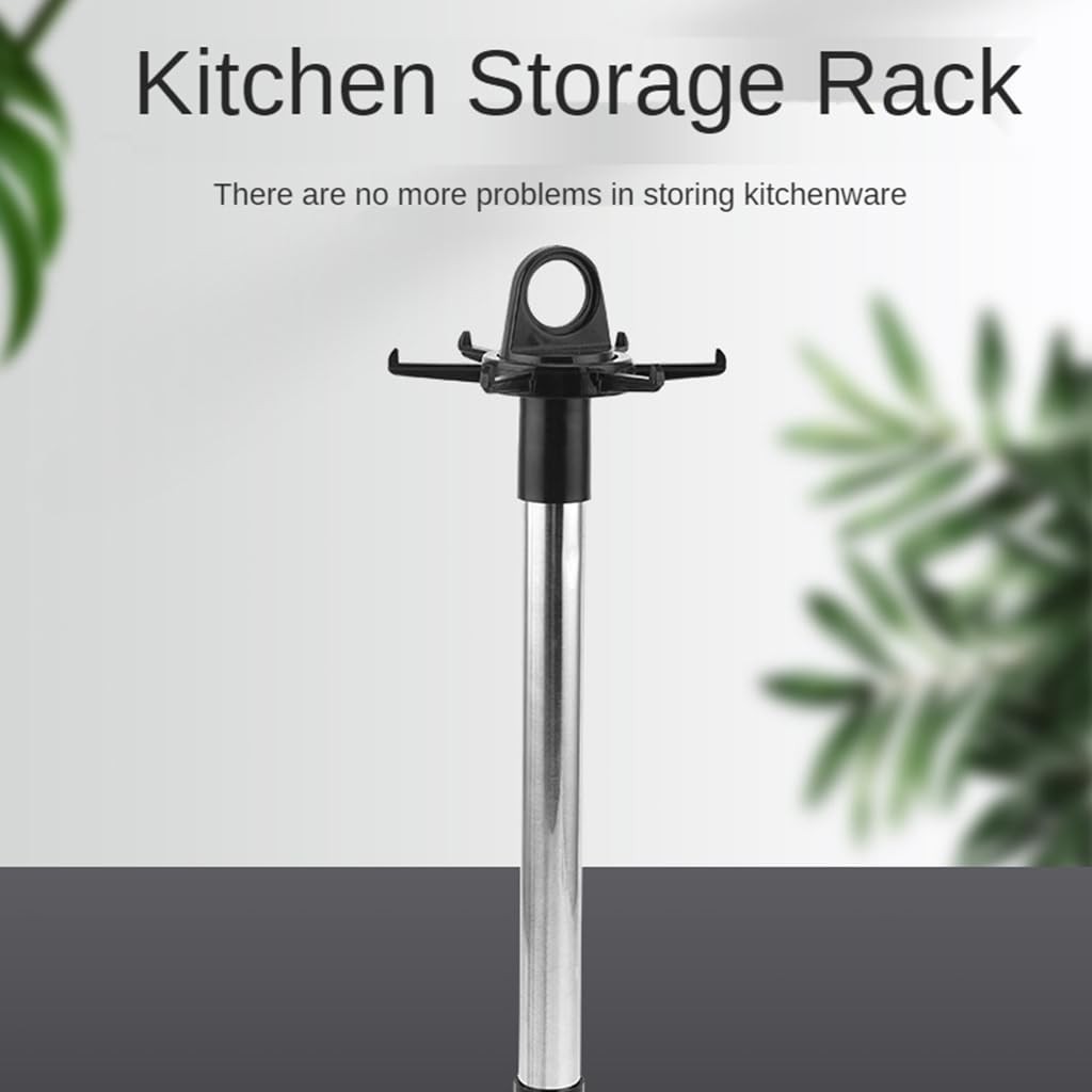 Swivel Kitchen Utensils Stand with 6 Hooks Rotatable Kitchenware Holder Rack ...