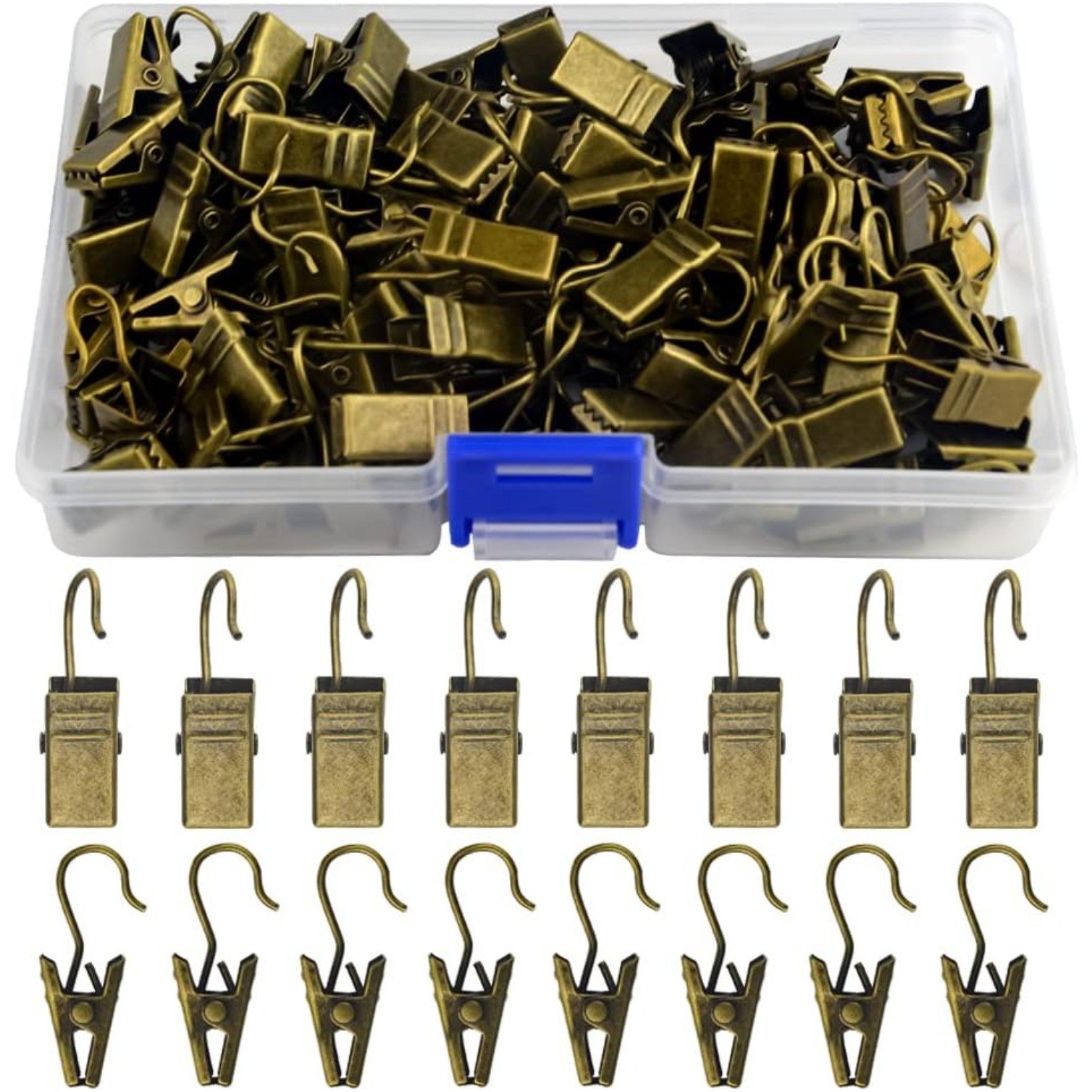 100 PCS Metal Hook Clips Hanging Curtain Clip for Photos Art Craft Display