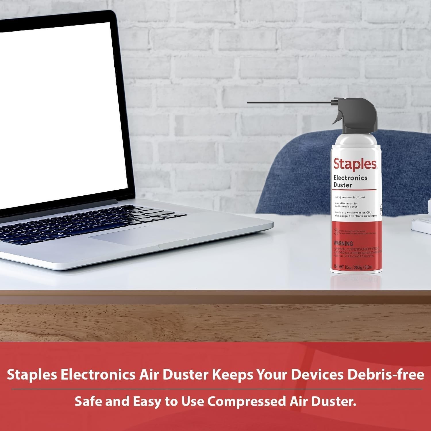 Staples Compressed Air Duster 4 Pack 10 Oz Cans Electronics Keyboard Cleaner