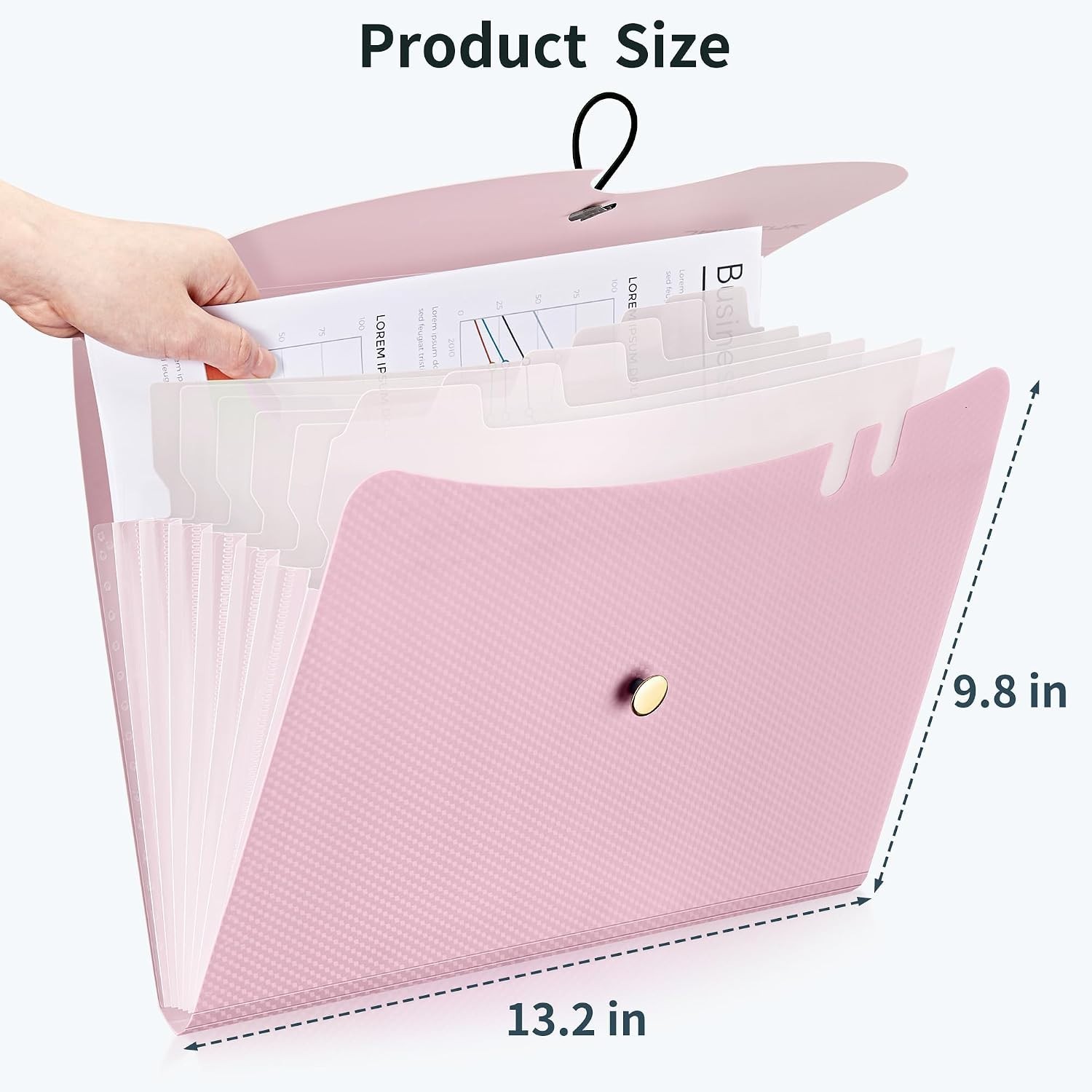 Expanding File Folder with 7 Pockets - Macaron Pink A4 Organizer for All Needs