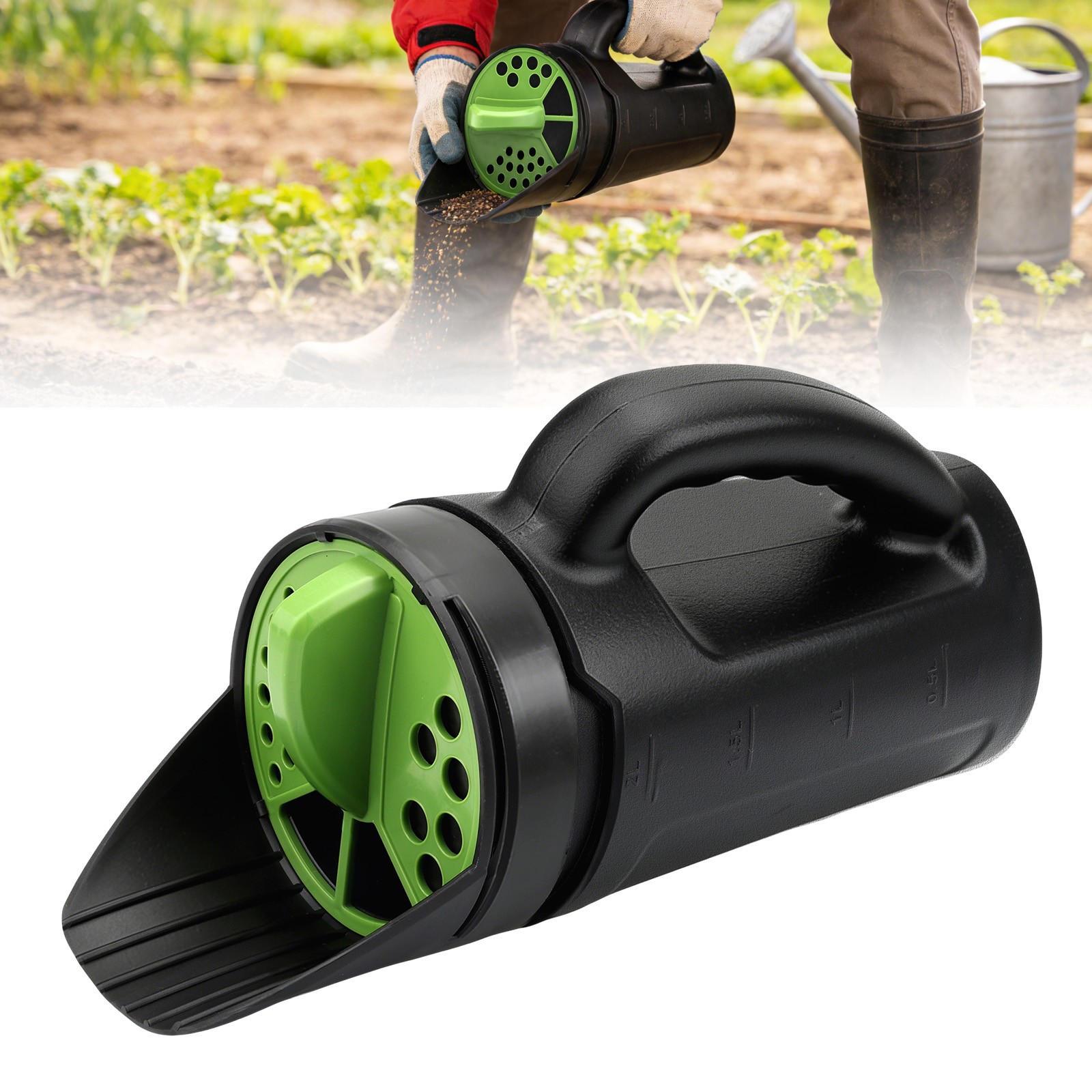Hand Shaker Spreader 2.5L 3-Level Adjustable for Fertilizer Grass Seed Ice Melt