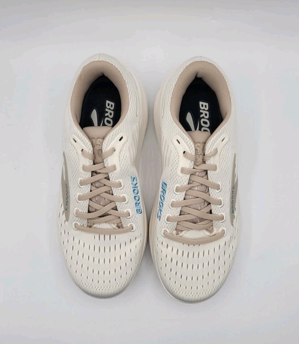 Brooks Women's Ghost Max 3 (Size 8.5 Wide/ D) - Coconut/Chateau Grey/Blue