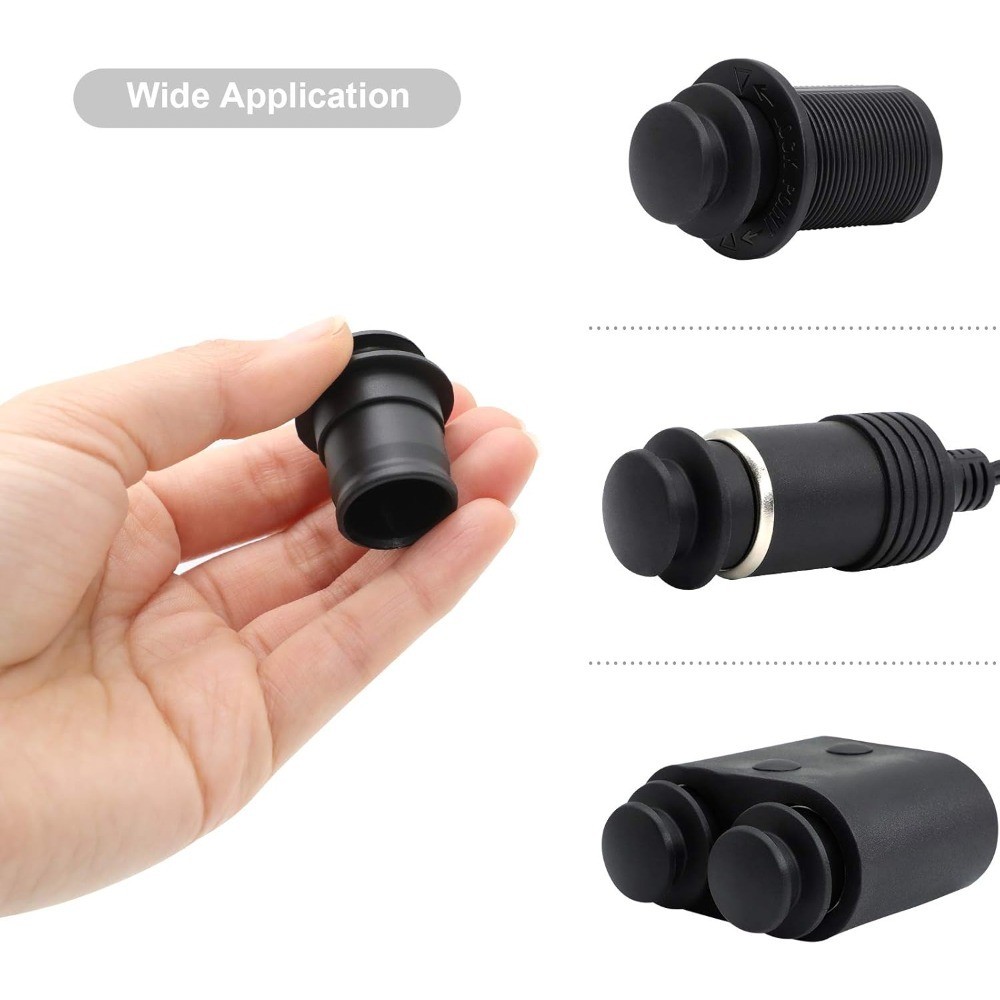 Universal Waterproof Dustproof Car Cigarette Lighter Socket Cover Black Auto