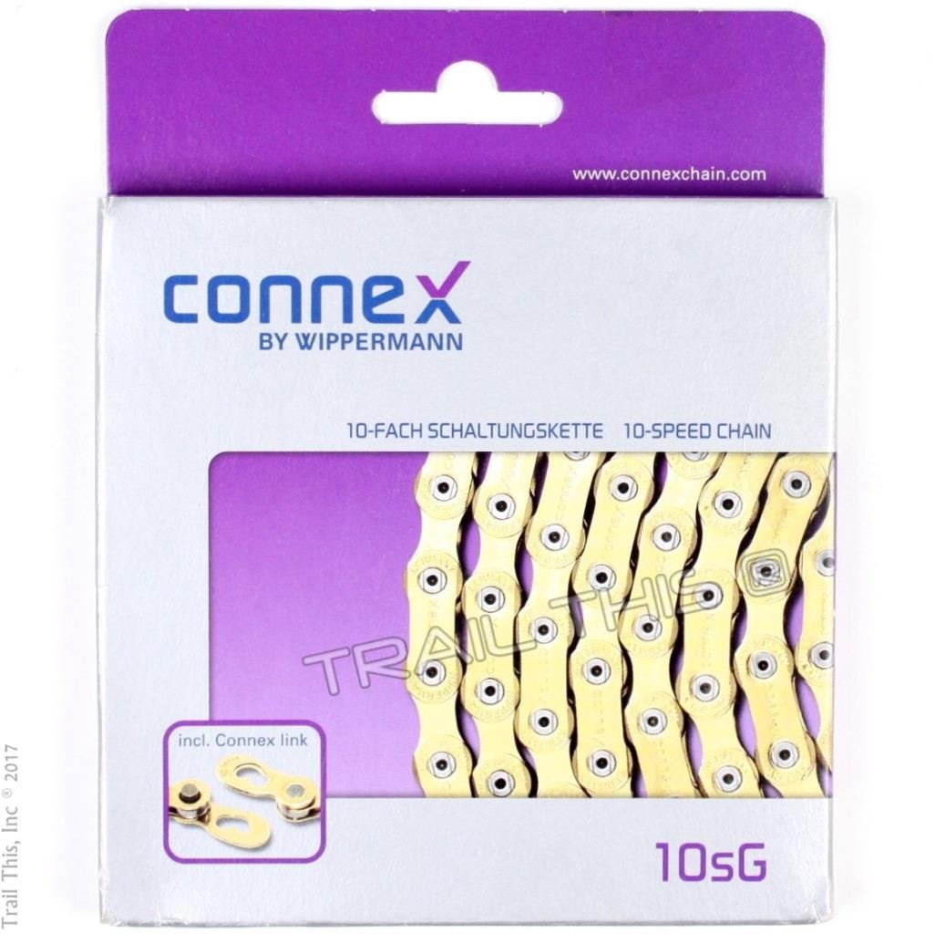 ConneX by Wippermann 10sG 10-Speed 114 Links Road MTB Brass Bike Chain - Gold