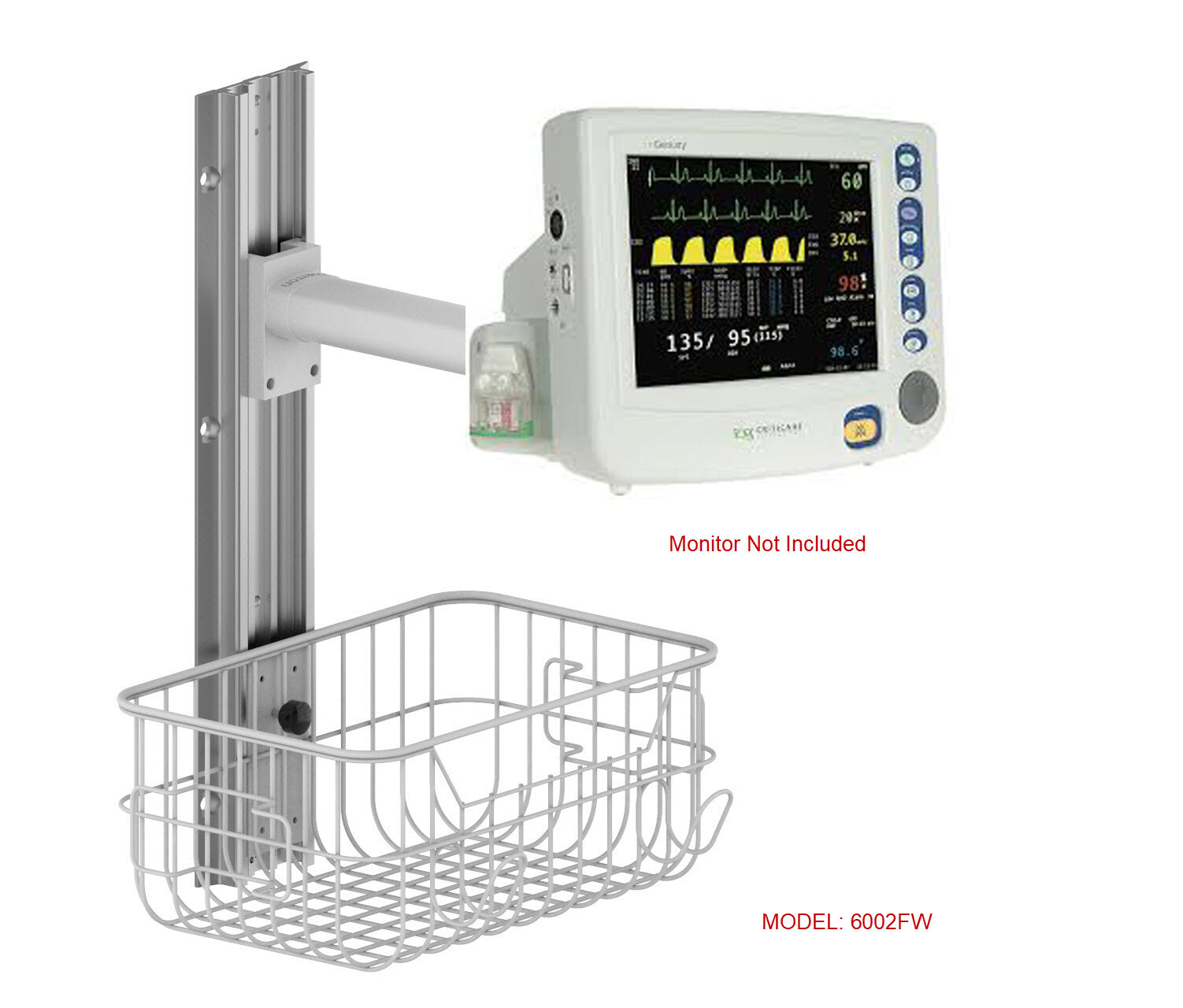 WALL MOUNT FOR CSI Criticare Ngeniuty 8100E MONITOR , 4 CONFIGURATIONS TO CHOOSE