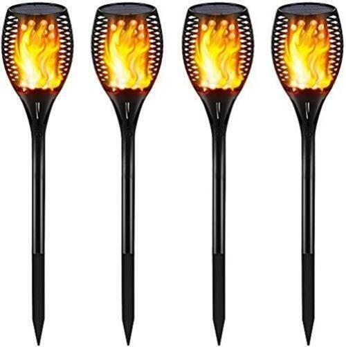Gold Armour Solar Lights Outdoor - Flickering Flames Torch Lights Solar Light