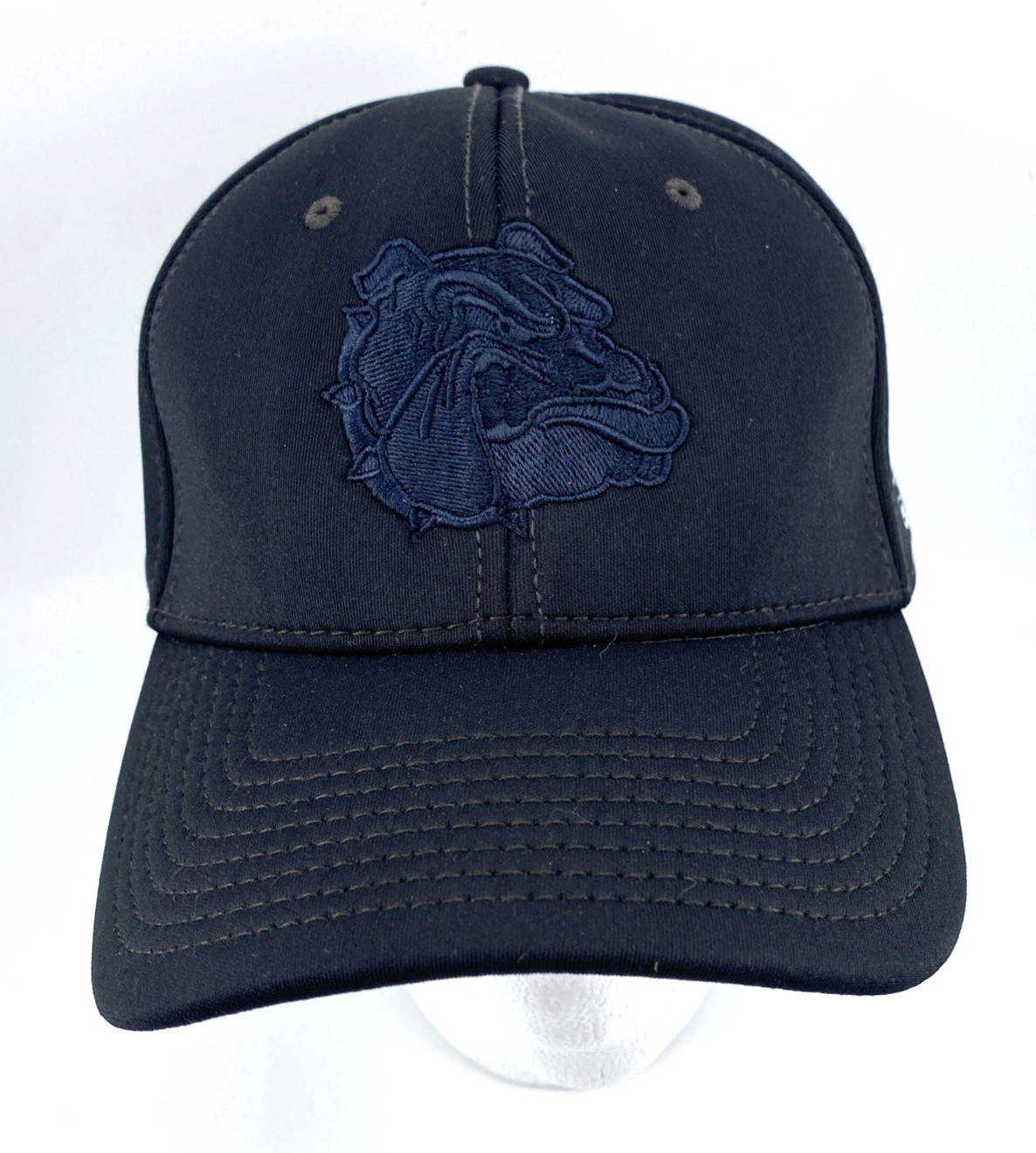 The Game Pro - Bulldog Hat/Cap Fitted Men's Medium Black on Black - Flex Fit