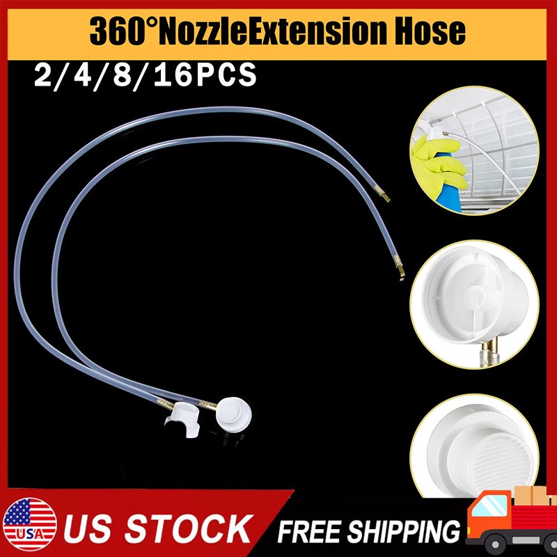 Fluid Film 360 Degree Nozzle Extension Hose Fit for Aerosol Cans Spray+ 2/16PCS