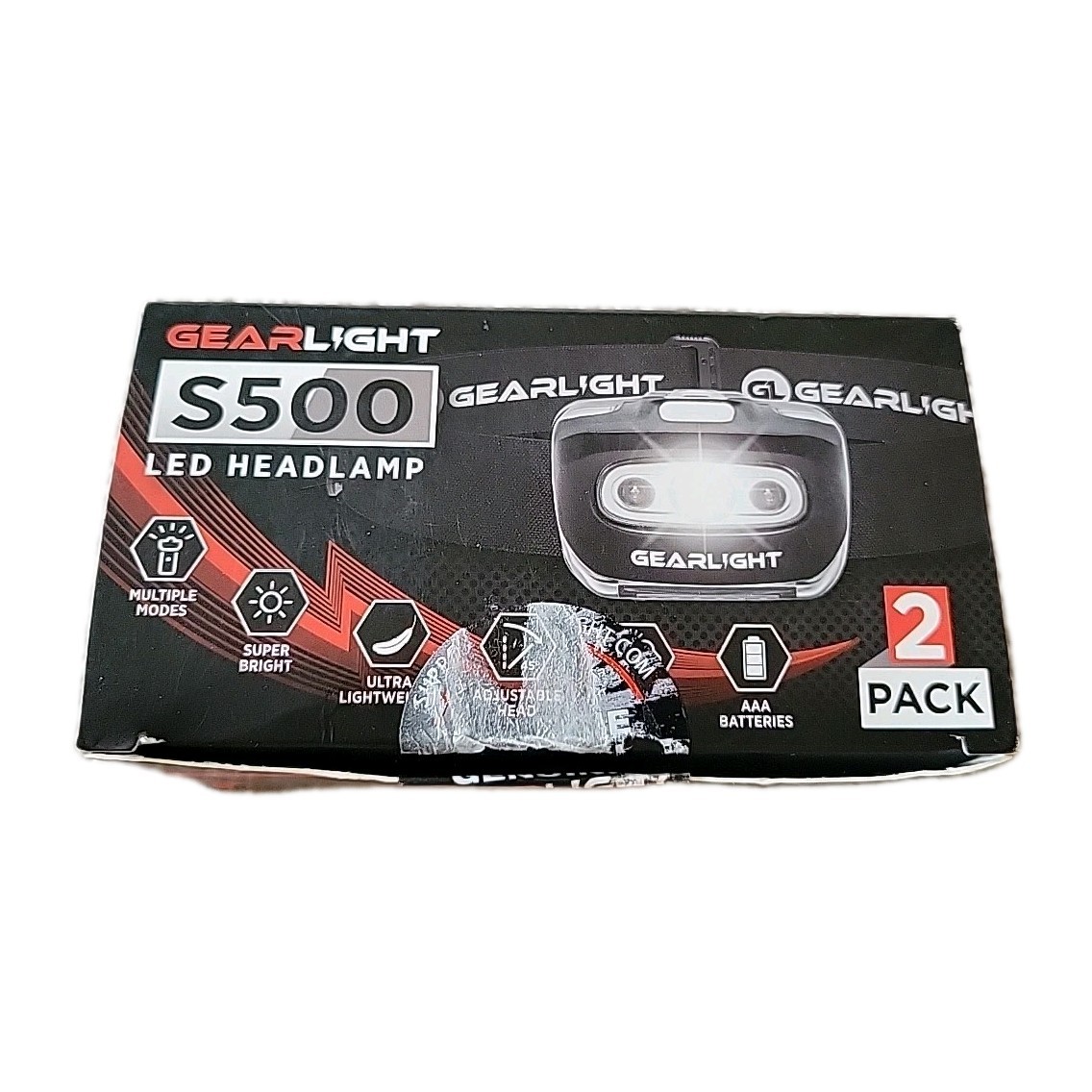 GearLight Headlamp Flashlight S500 LED Multiple Modes 2 Pack , open -box .