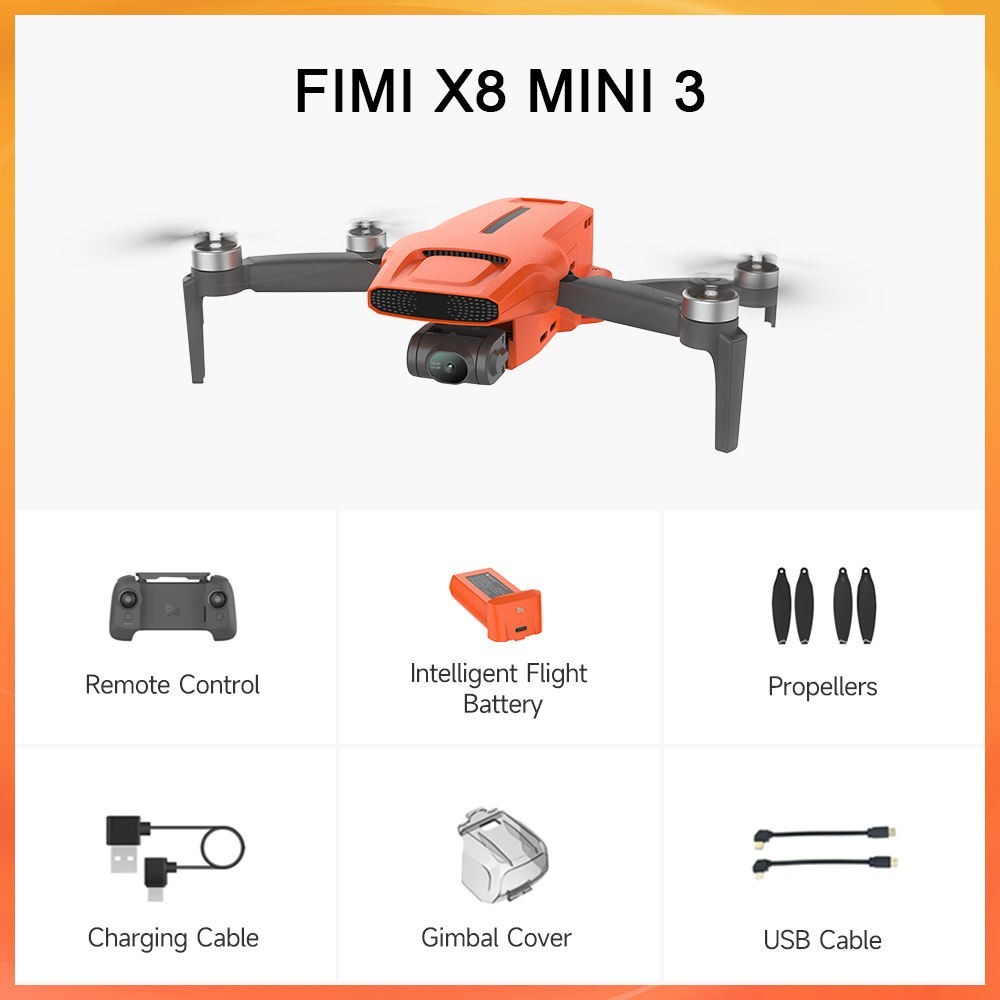 FIMI Mini 3 Camera Drone 9KM Transmission 4K60fps Video 3-Axis Gimbal Quadcopter