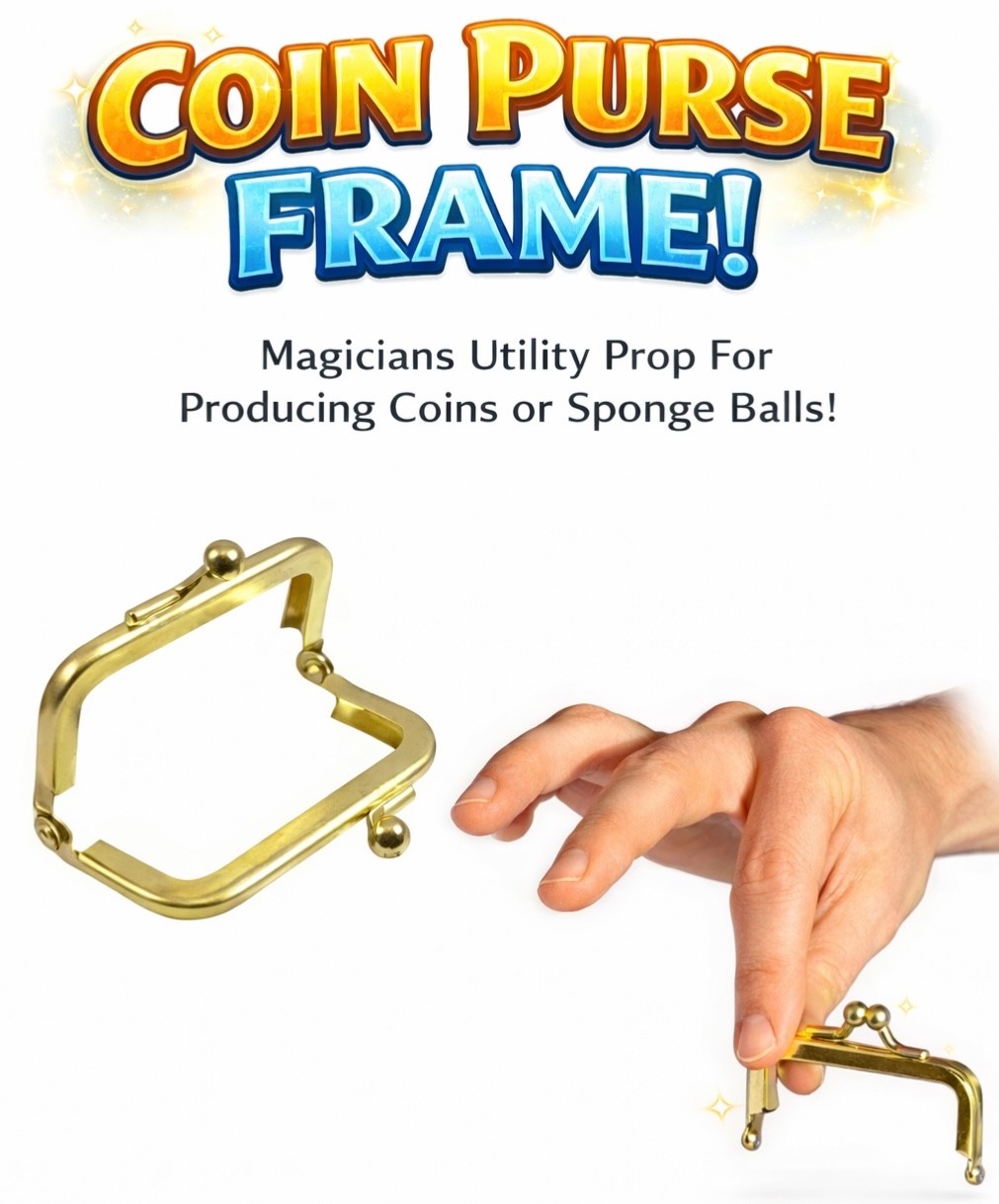 EMPTY COIN PURSE FRAME Sponge Ball Magic Tricks Pocket Money Metal Close Up Prop