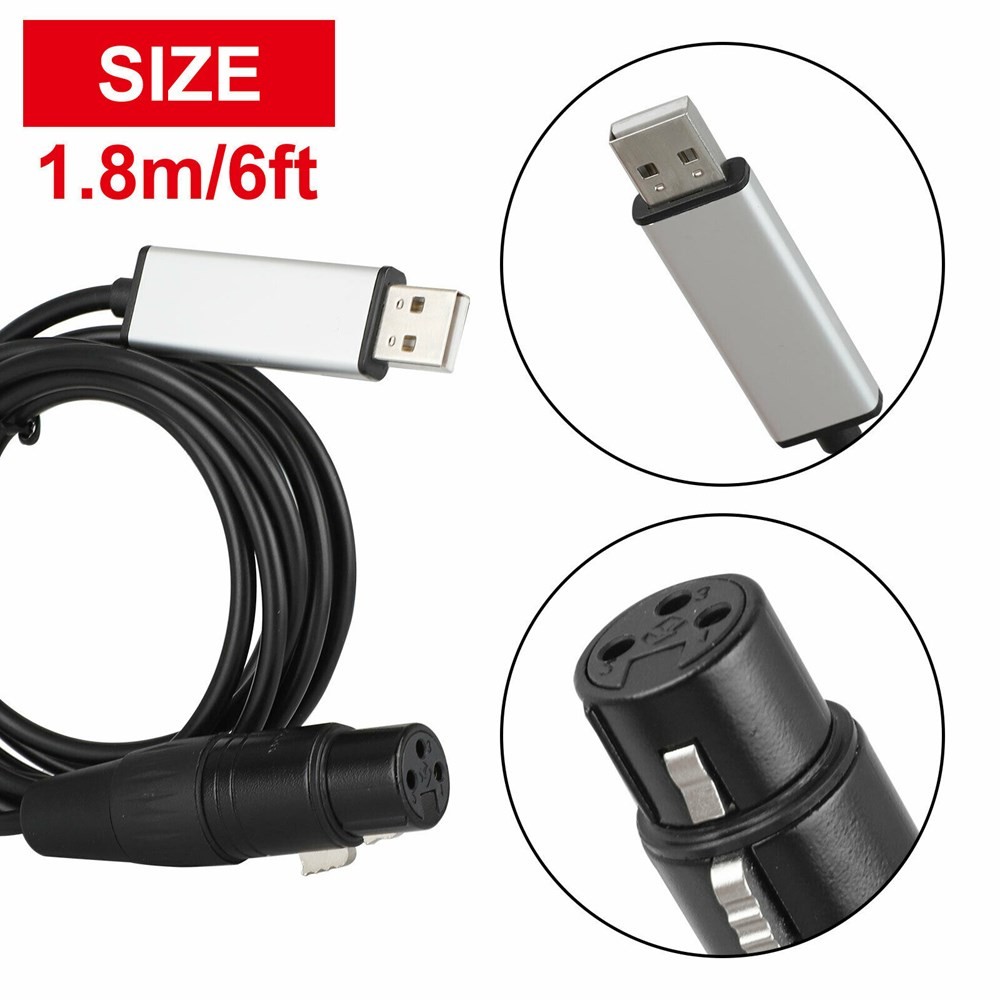 🚀USB to DMX Interface Adapter DMX512 Stage Light Controller Cable For Computer