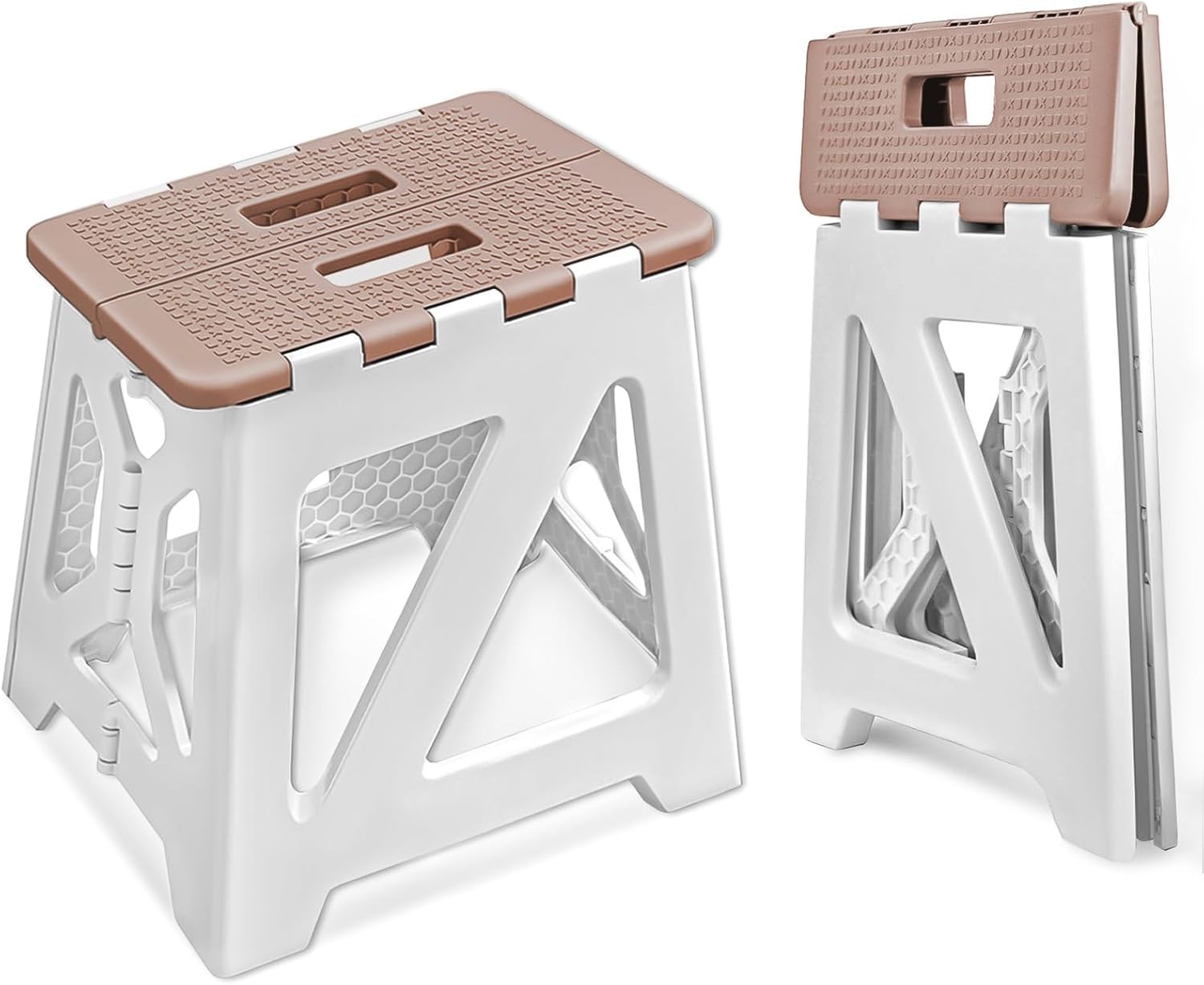 Foldable Step Stool 1 Pack 12.9” Tall up to 300 lb Sturdy Plastic Folding Step