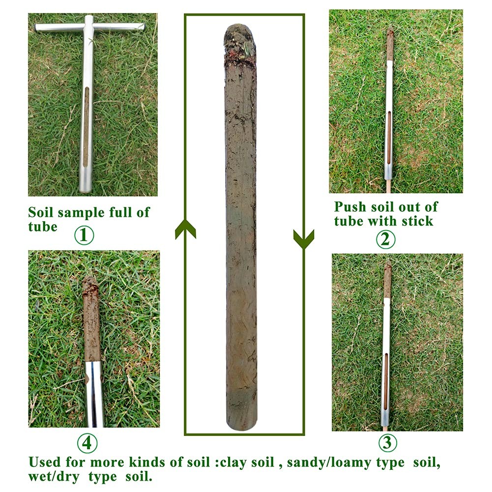 Sukiise Soil Sample Probe 12 Inch with T Handle, Sampler Tool, Soil...
