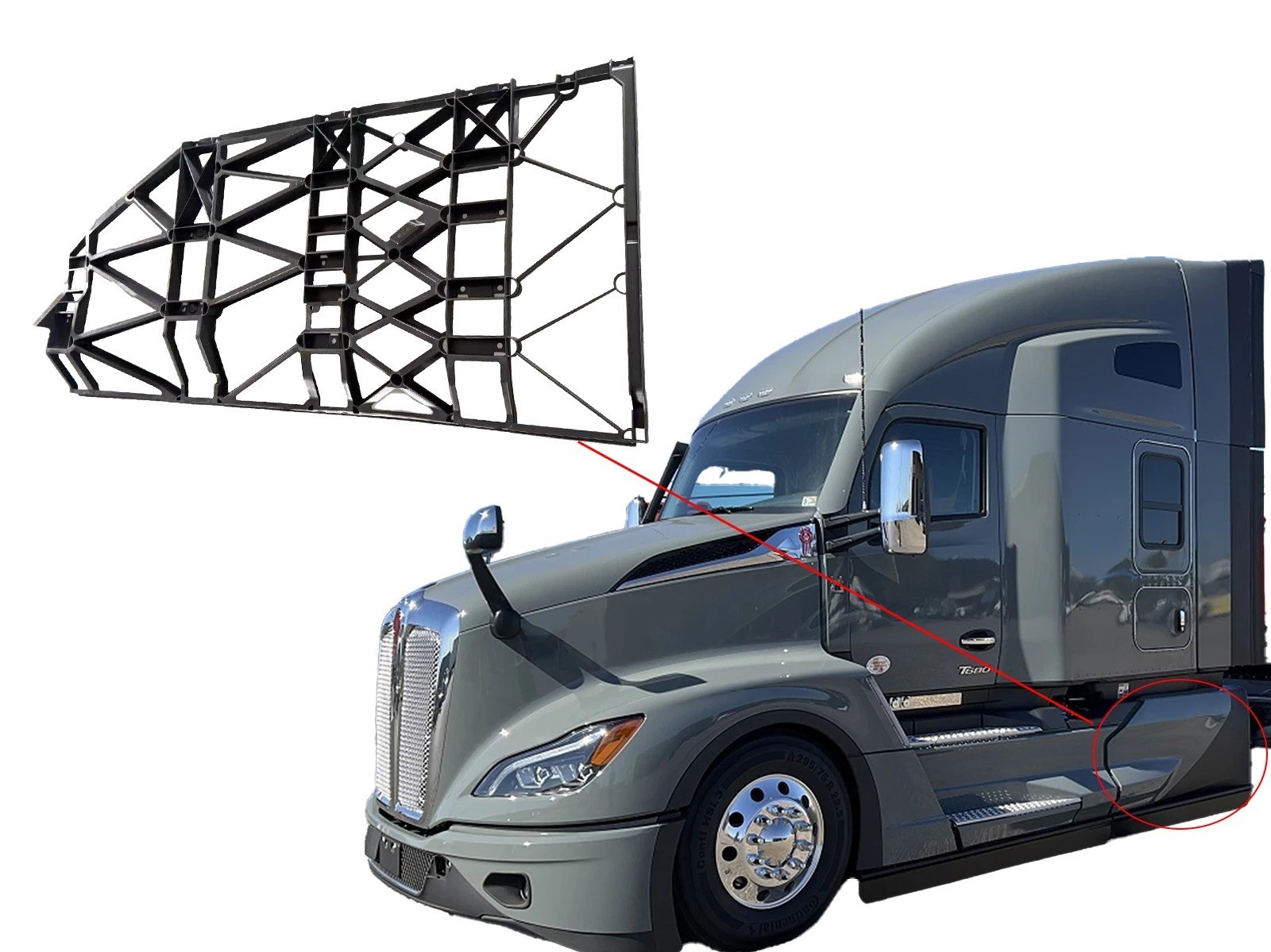 Rear Side Fairing Panels Mounting Bracket Left Side Kenworth T680 Next Gen 2022+