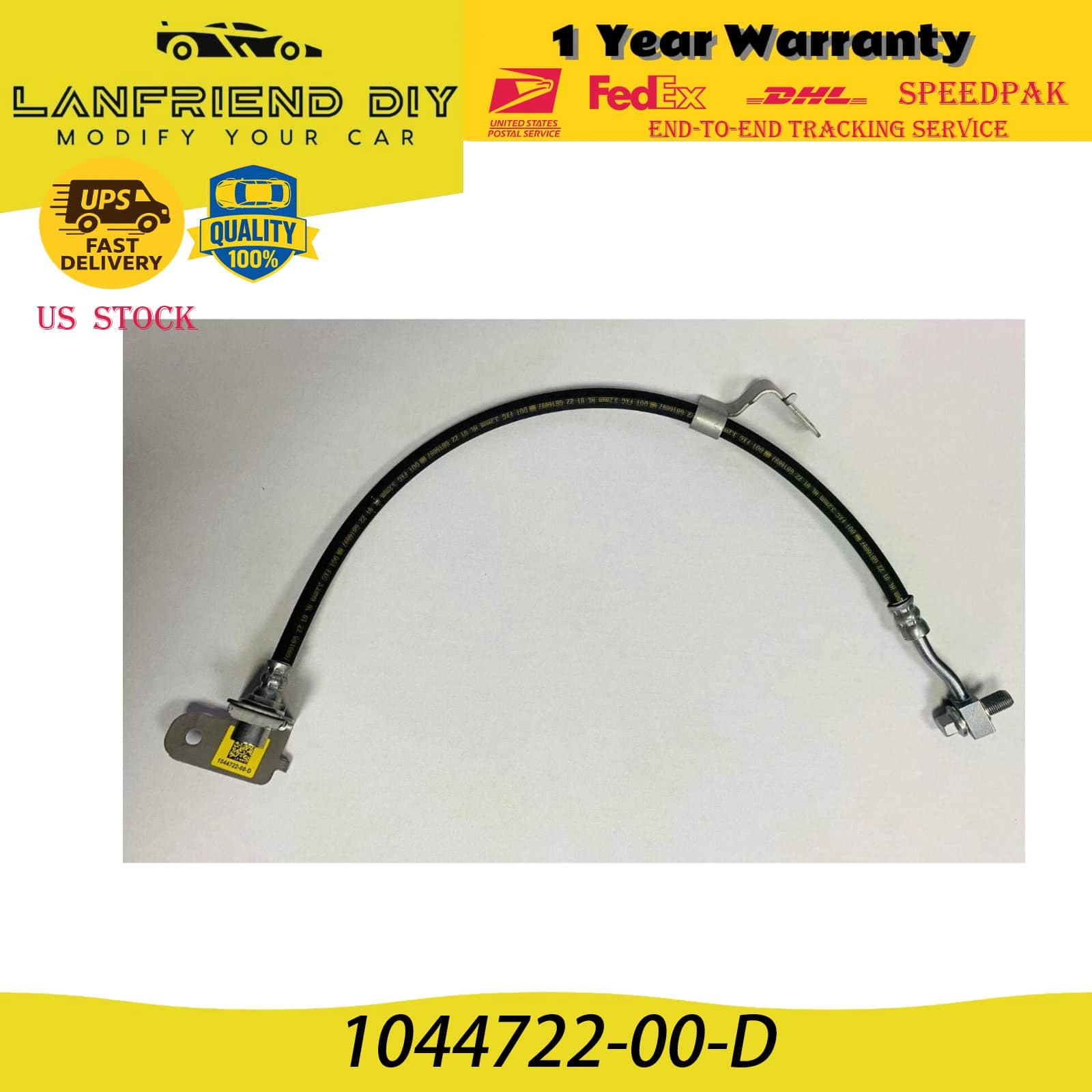 For Tesla Model 3 2017-2025 Front Right Brake Hose Line 1044722-00-C New