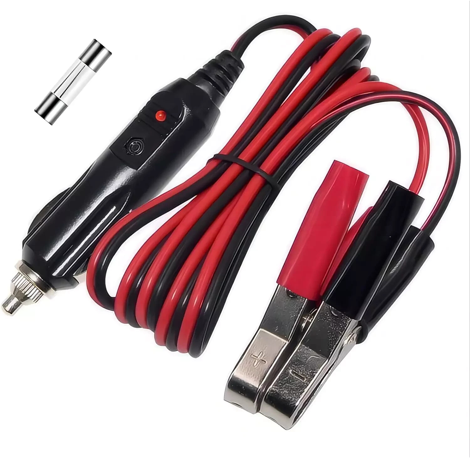 Alligator Clamp To Male Cigarette Lighter Extension Cable 12V 24V Jumper Battery