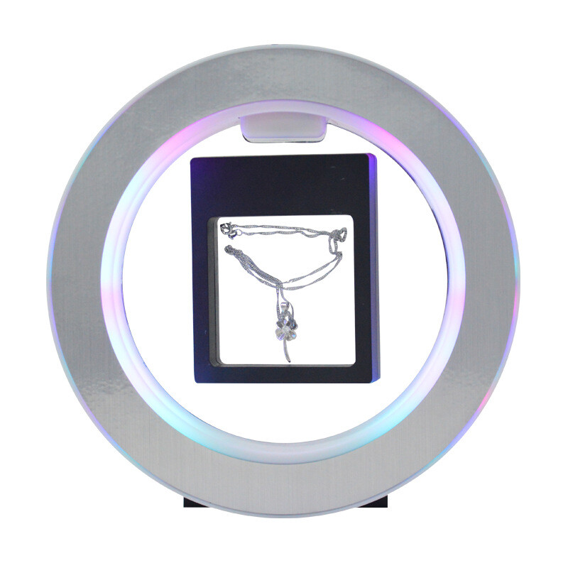 Customizable 360° Rotatable LED Magnetic Levitation Display Stand for Jewelry