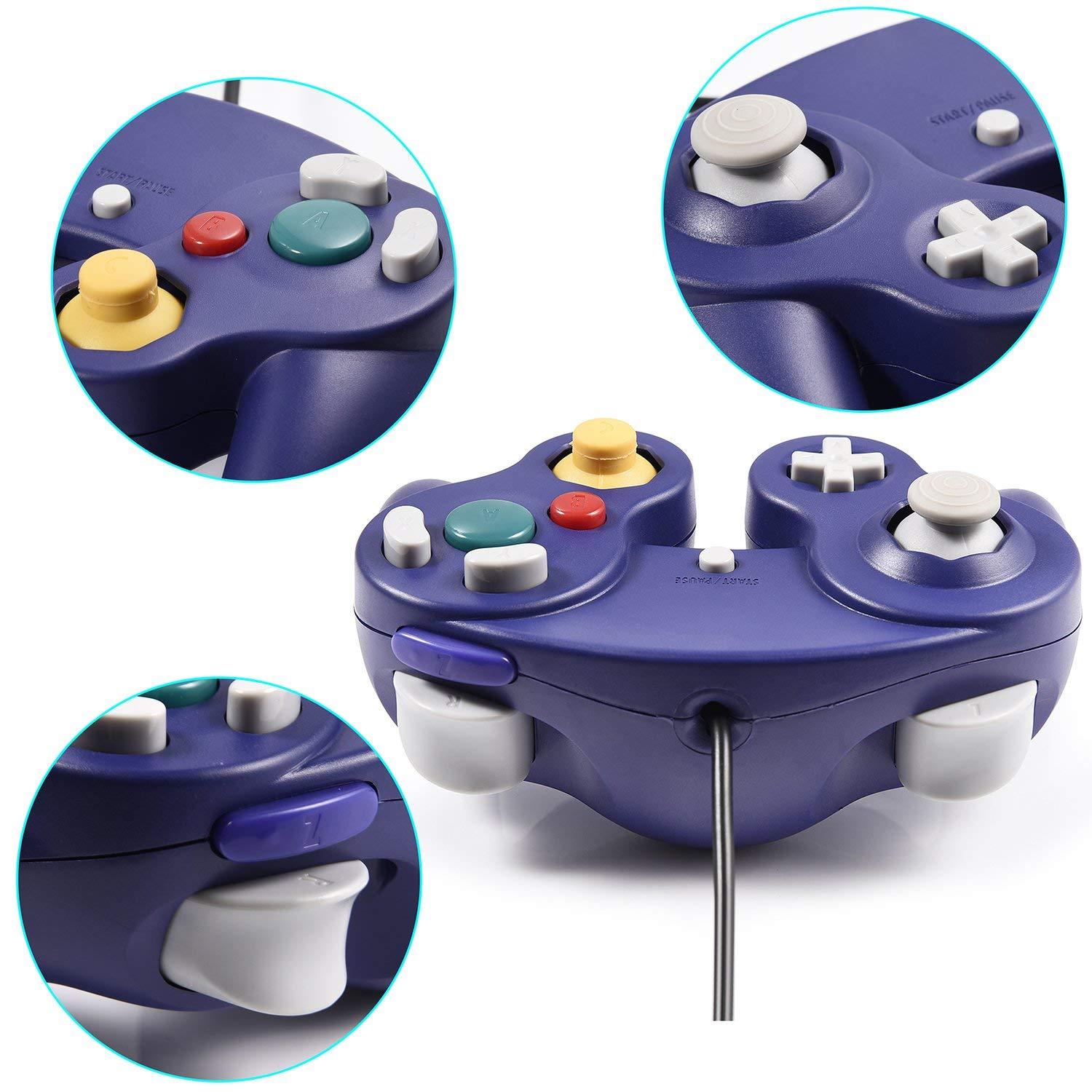 2 Packs Blue Wired Joypad Gamepad Controller For GameCube GC Console