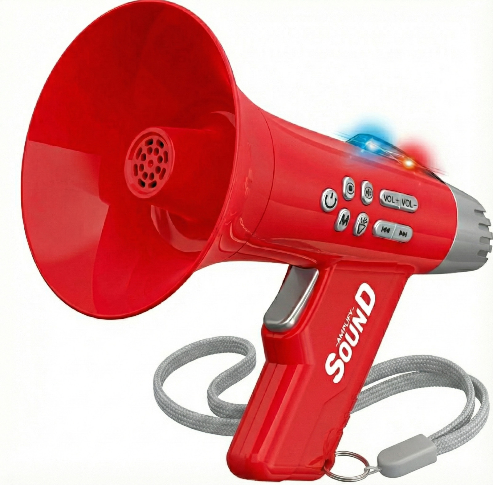 Voice Changer Megaphone for Kids, Pink, 5 Voice Modes with Colorful Lights Red.