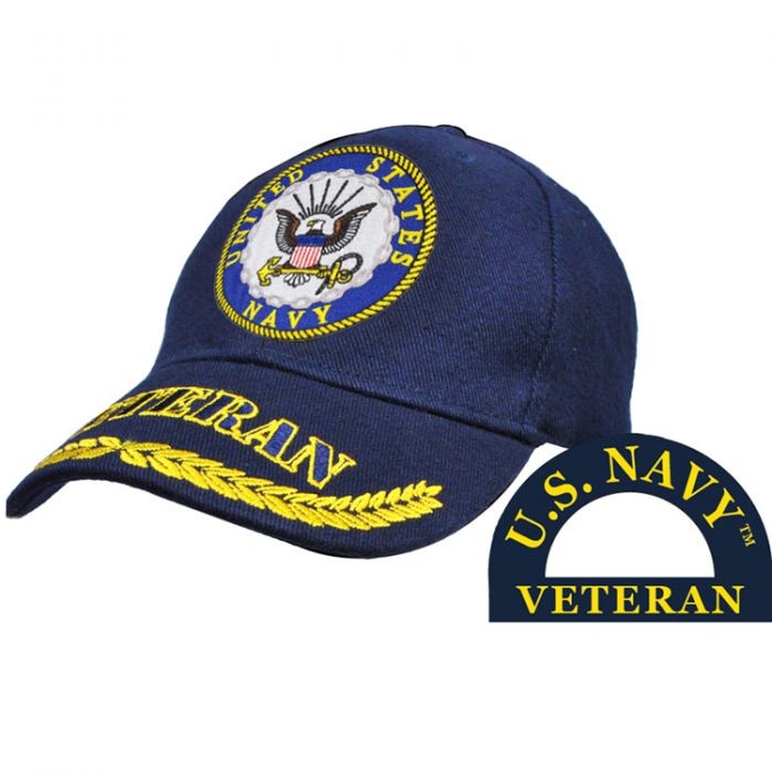 United States Navy Veteran USN Blue Baseball Cap Hat Military US Made