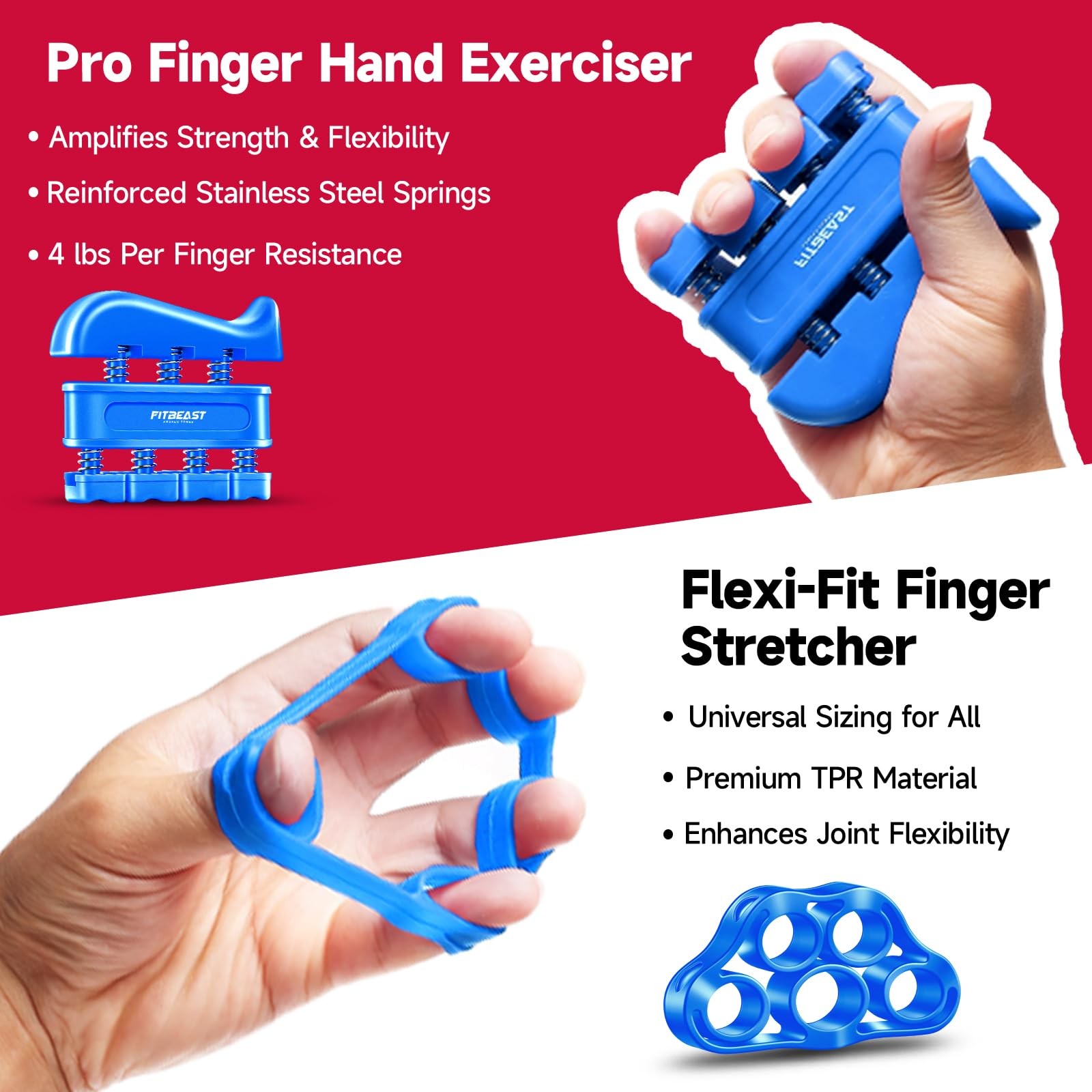 Adjustable Grip Strengthener Kit - 5 Pack Forearm Hand Resistance Tools