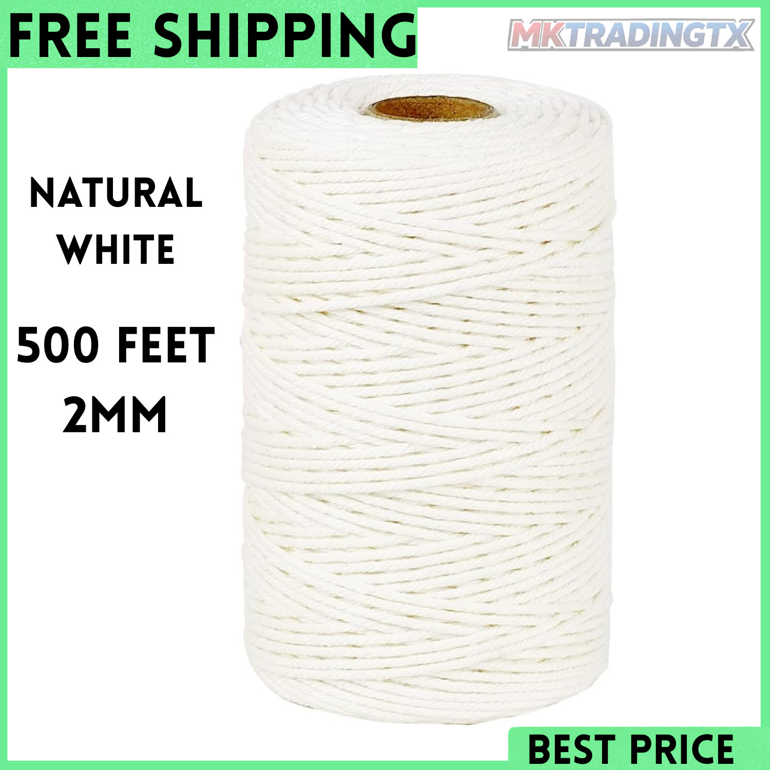 Cotton Butchers Twine String 500 Feet 2Mm Twine for Cooking Food Safe C