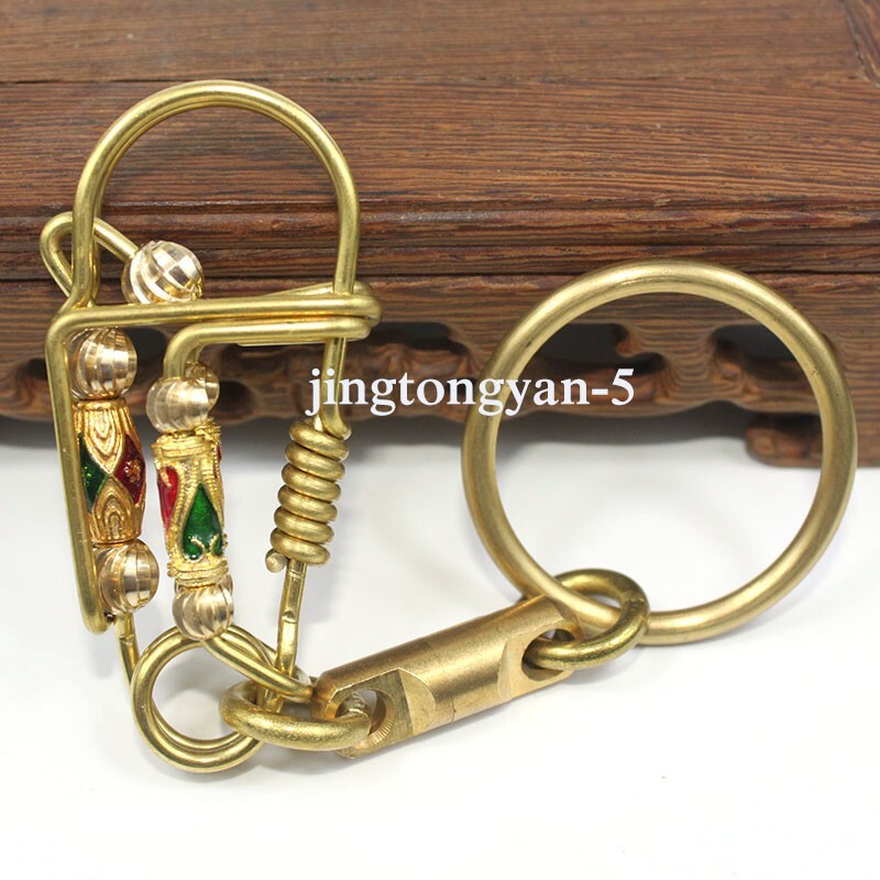 Handmade Brass & Steel Keychains Keyrings Belt Clip Wallet Key Chain Holder