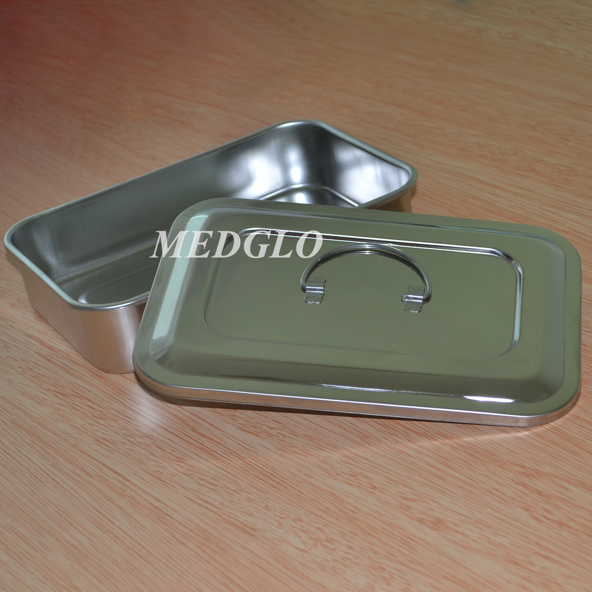 Brand New STAINLESS STEEL INSTRUMENT TRAY WITH LID MEDICAL DENTAL 9 1/2"