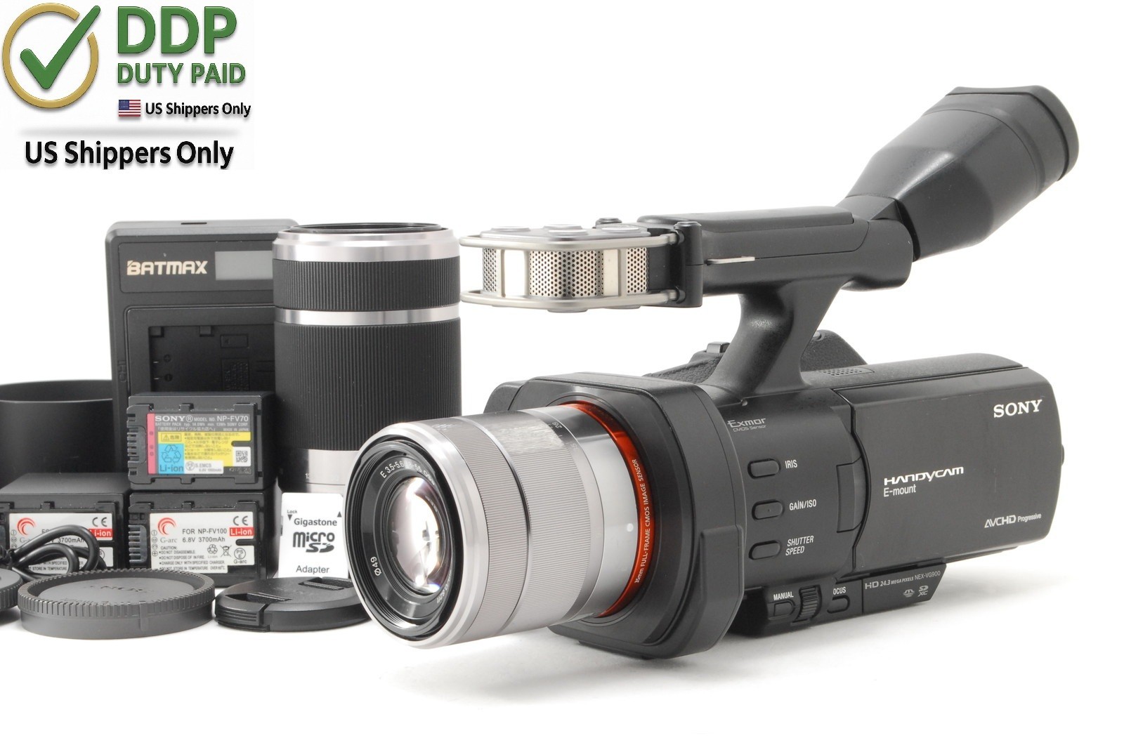 [ Near MINT/2Lens ]Sony NEX-VG900 Handycam Camcorder 18-55mm 55-210mm JAPAN