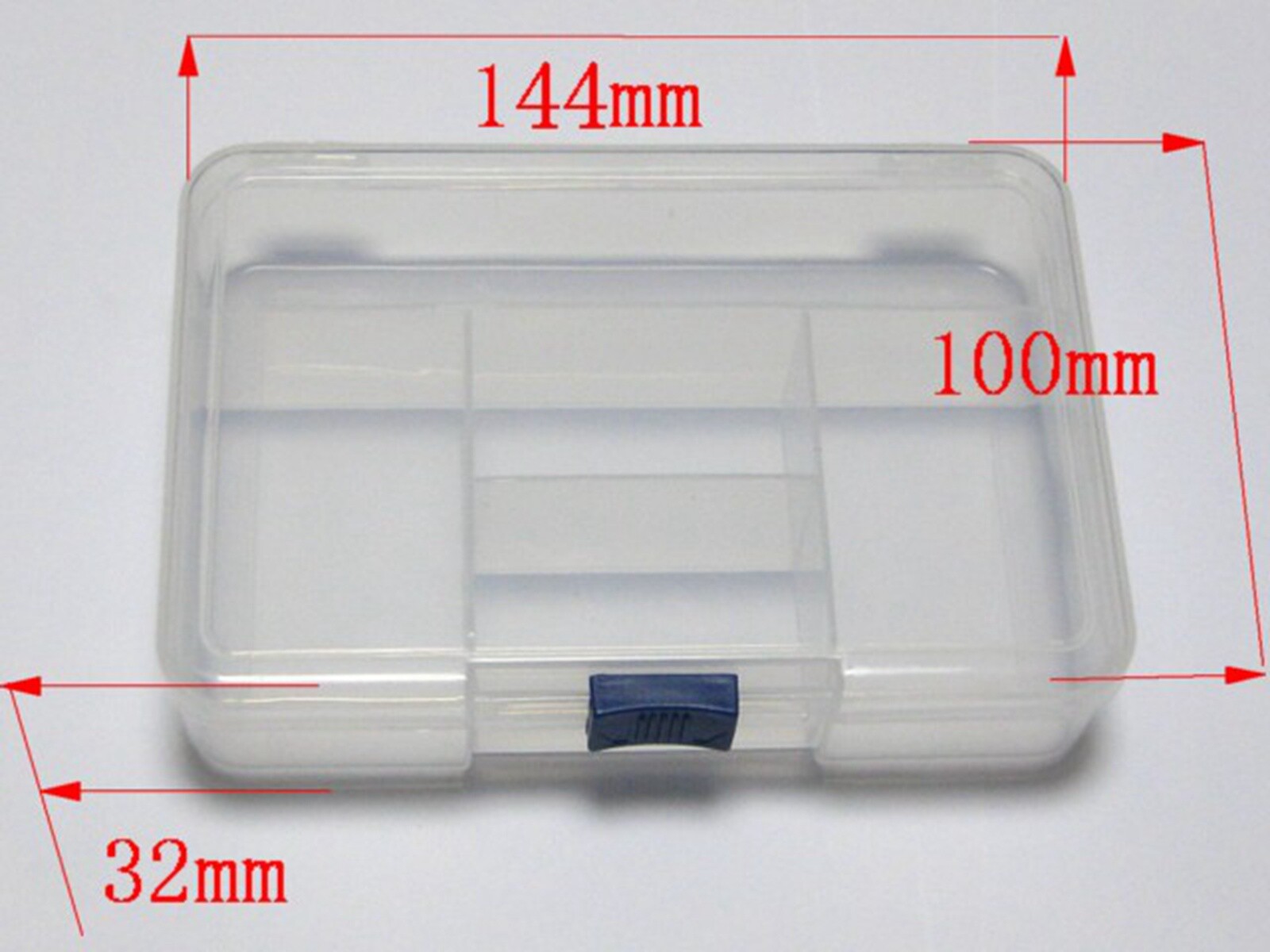 Clear Plastic Box Jewelry Beads Display Compartment Storage Container Case 144mm