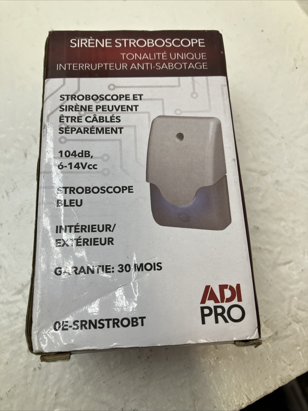 ADI PRO W BOX 0E-SRNSTROBT Indoor/Outdoor Tamperproof Siren Strobe