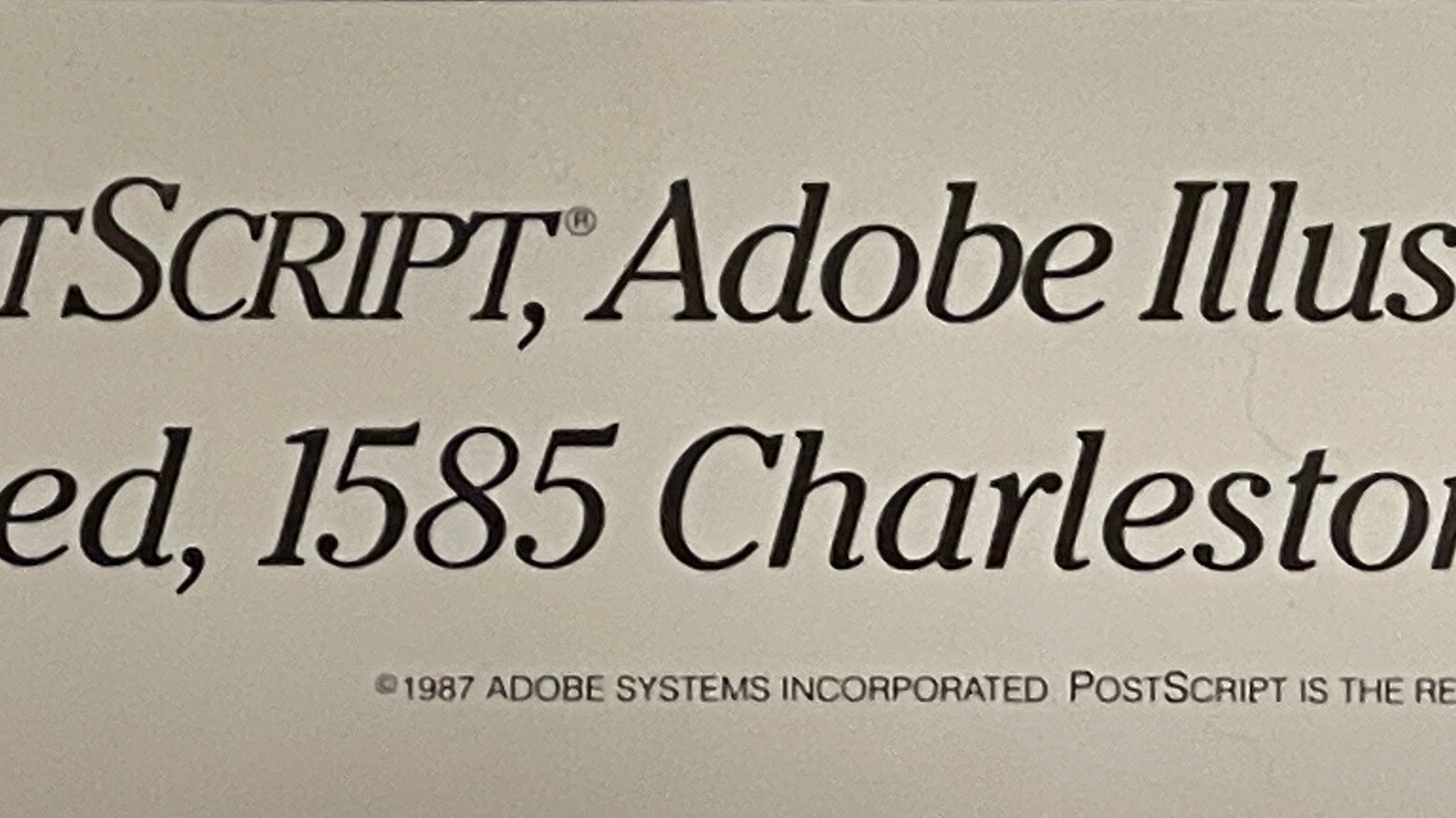 Rare 1987 ADOBE “Doing It With Type” Postscript Poster, 23x35, Rolled