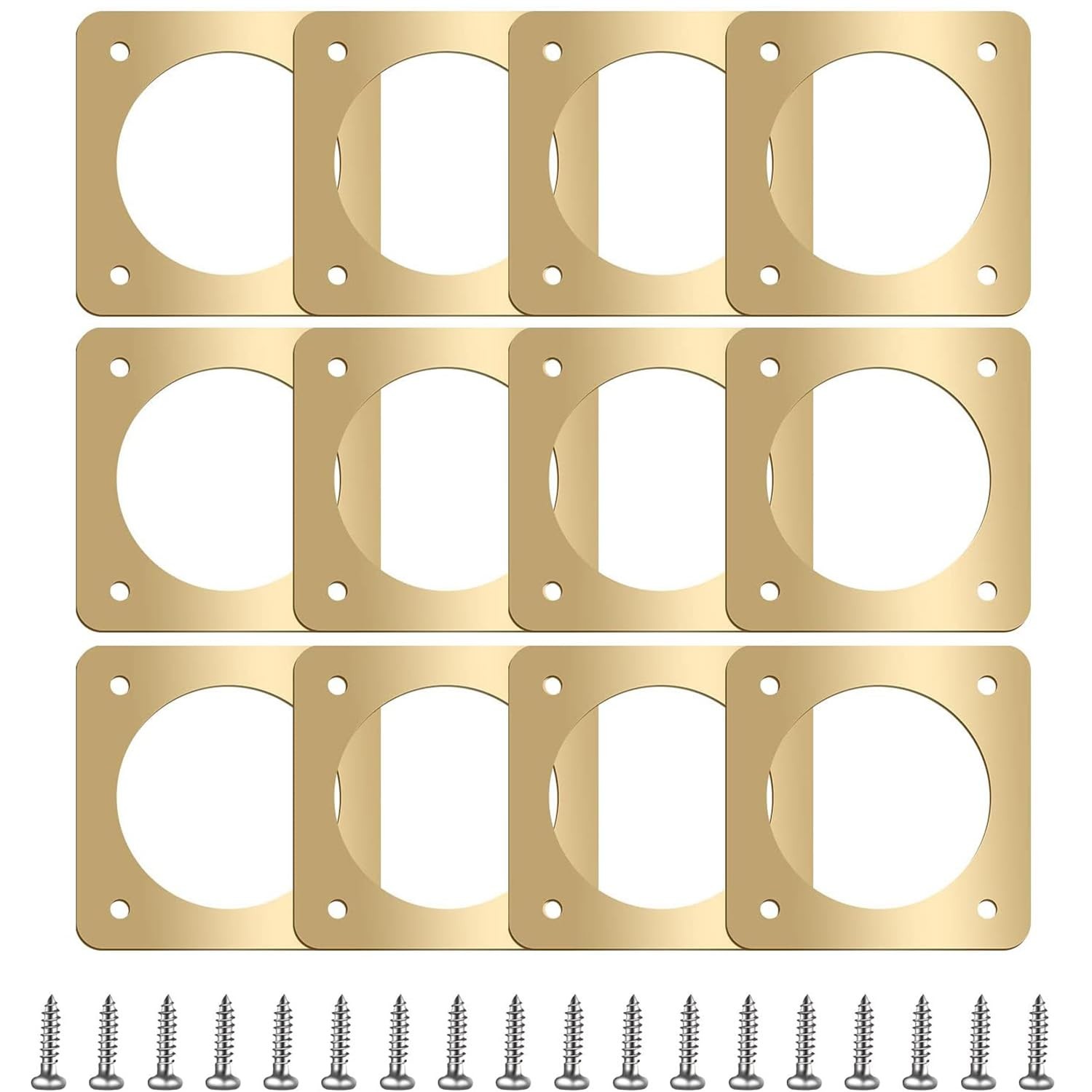 Hotop 12 Pcs 1 1/2 Inch Opening Bluebird Metal House Hole 1 Inch, Gold