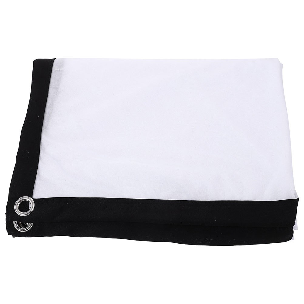 Portable Folding Projector Screen White Polyester Durable Home Theater Use