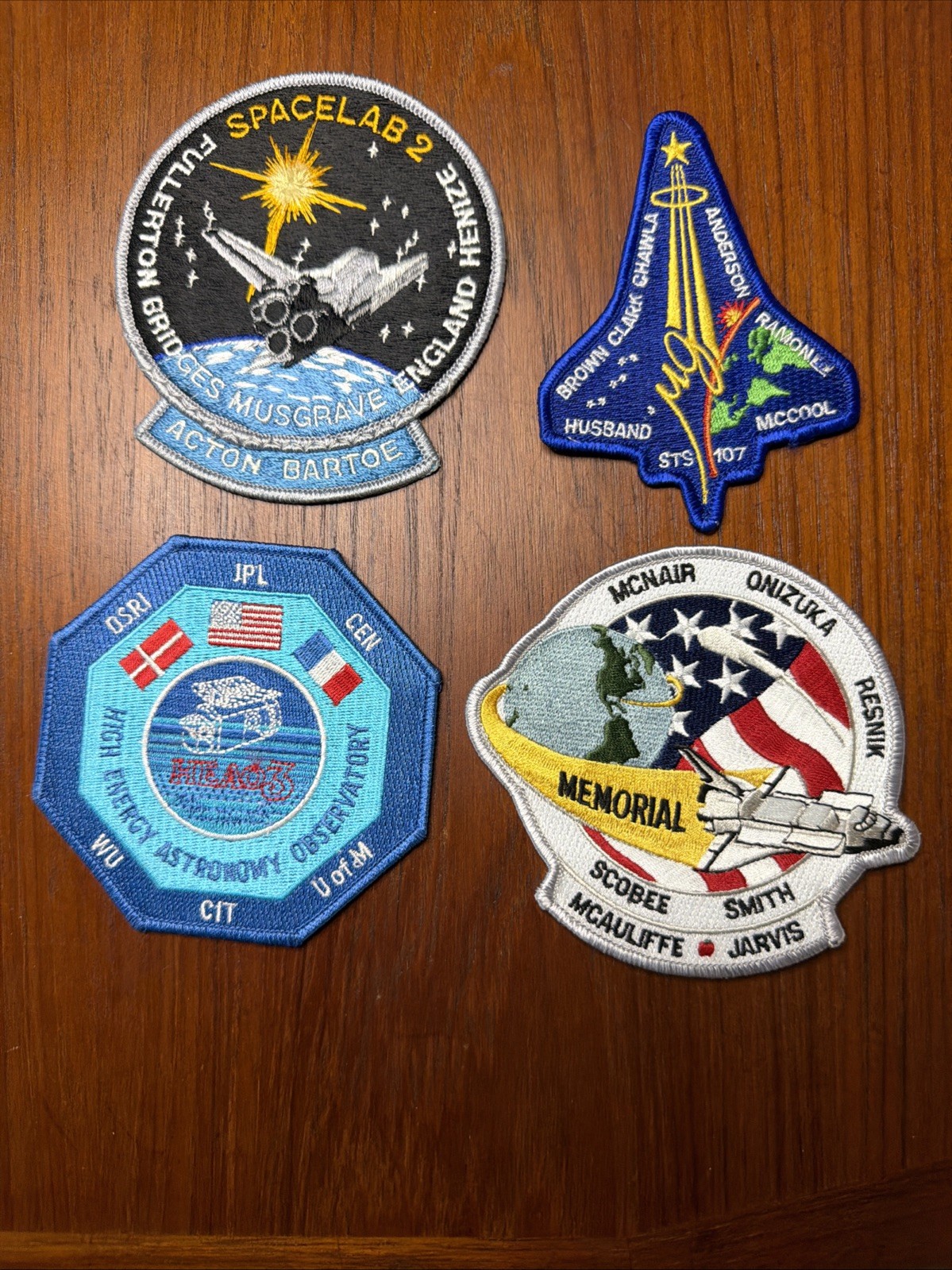 Vintage Nasa STS 51F STS107 STS51F HEAO 3 ￼ Cloth Patch Lot Of 4