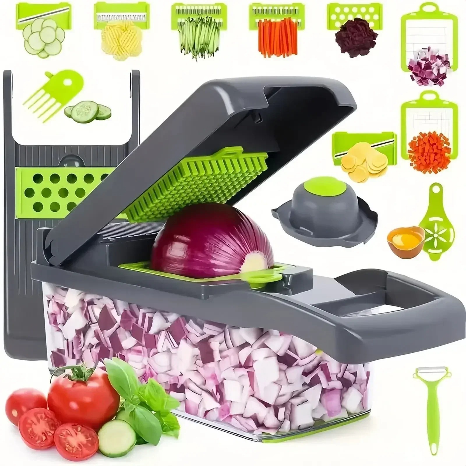16 In 1 Mandolin Food Onion  Fruit Vegetable Chopper Slicer Dicer Cutter  Grater