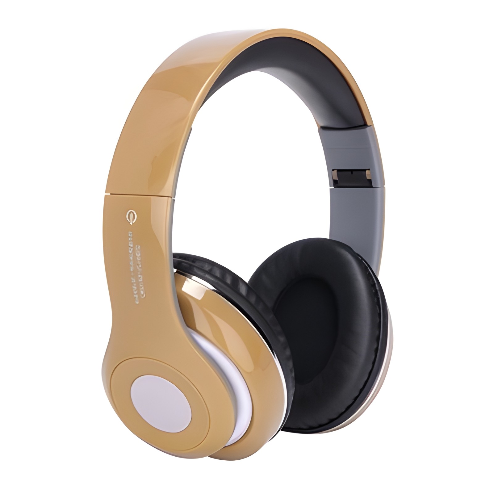 Bluetooth Wireless Over-Ear Headphones FM Tuner Mic Memory Card Slot Gold New