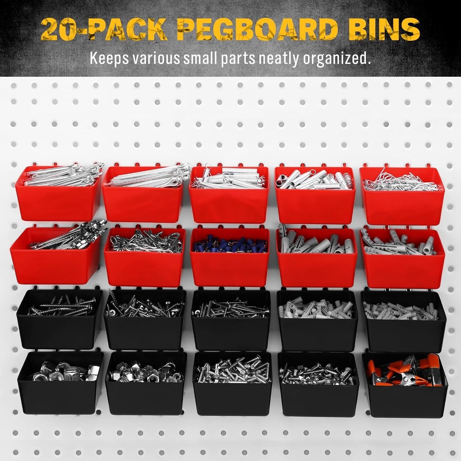 297 Piece Pegboard Hooks Kit, Peg Board Organizer Accessories with Bins for Orga